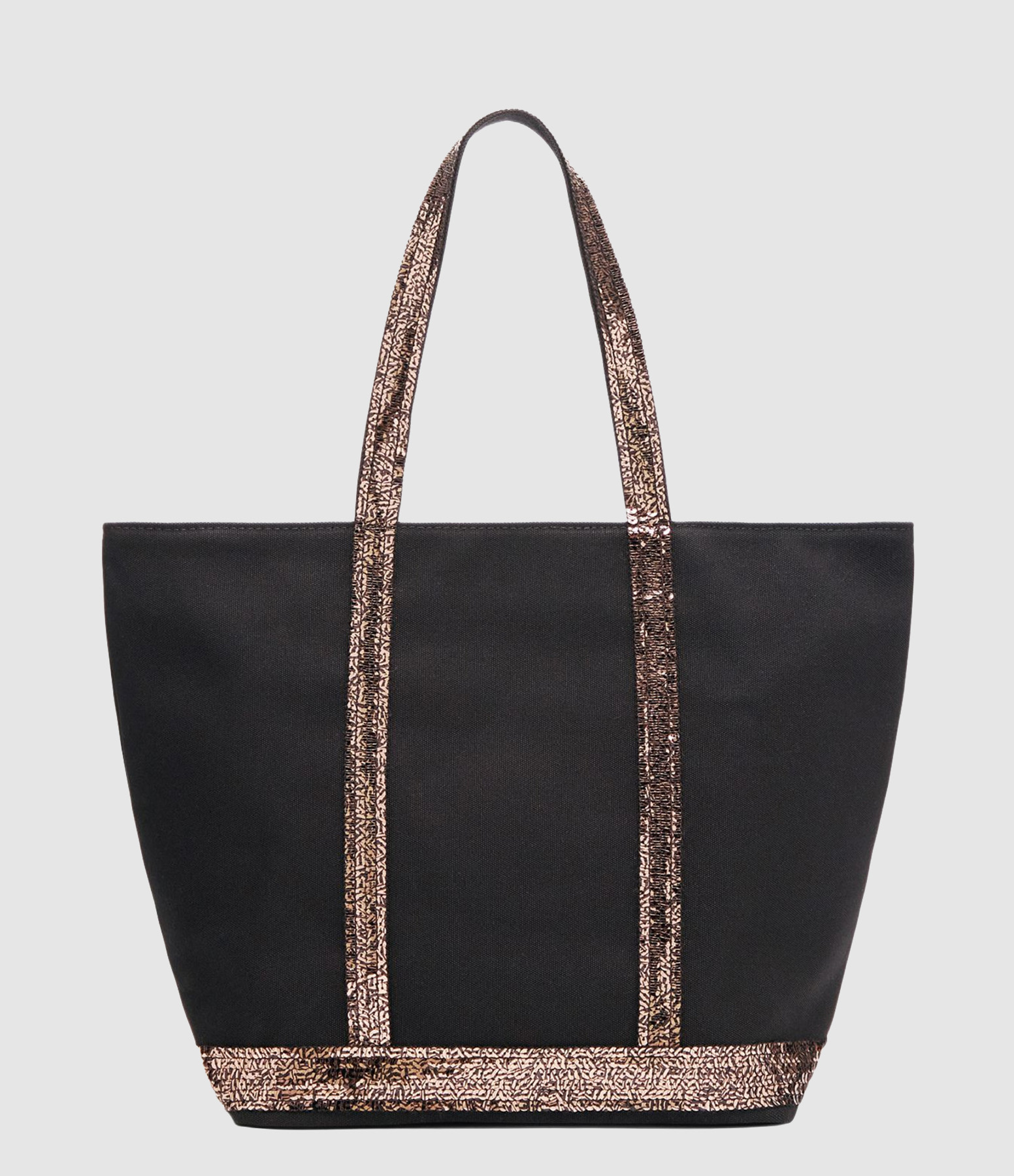 Cabas M Zippé Noir Noisette
