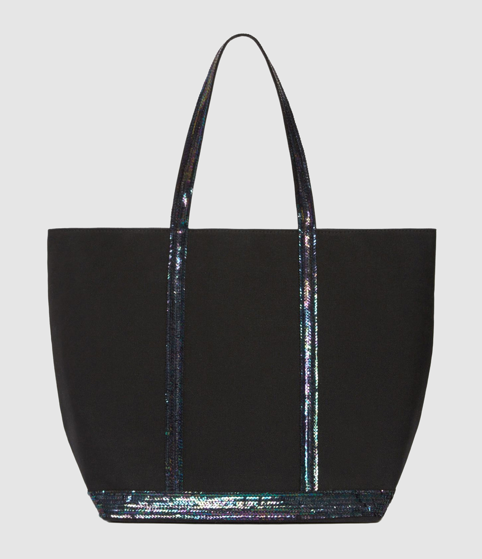 Cabas L Zippé Noir Irise