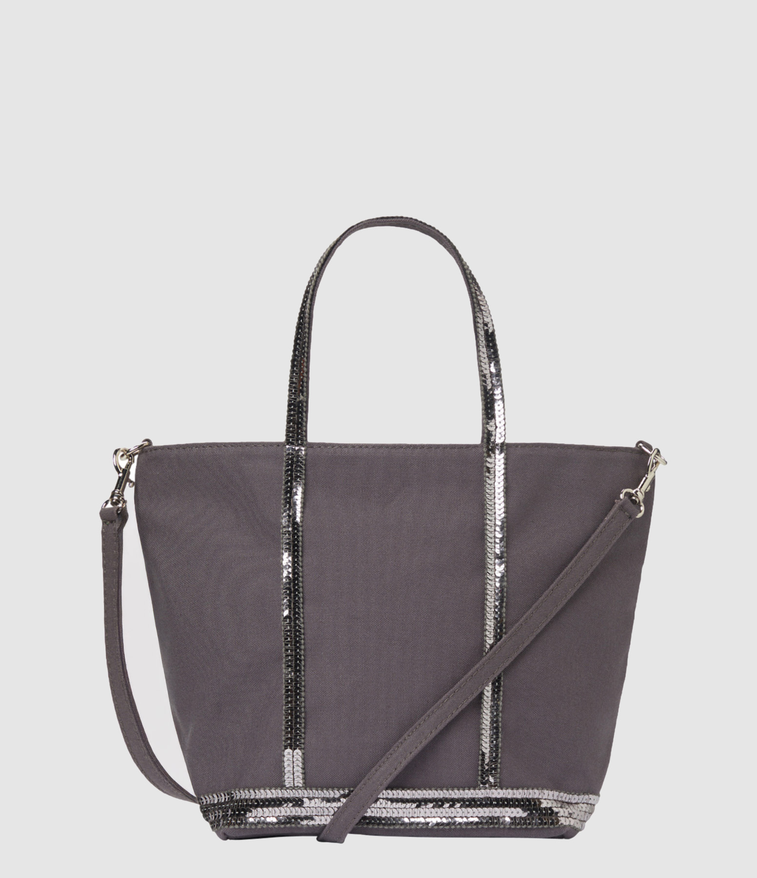Cabas S Toile Zippé Anthracite