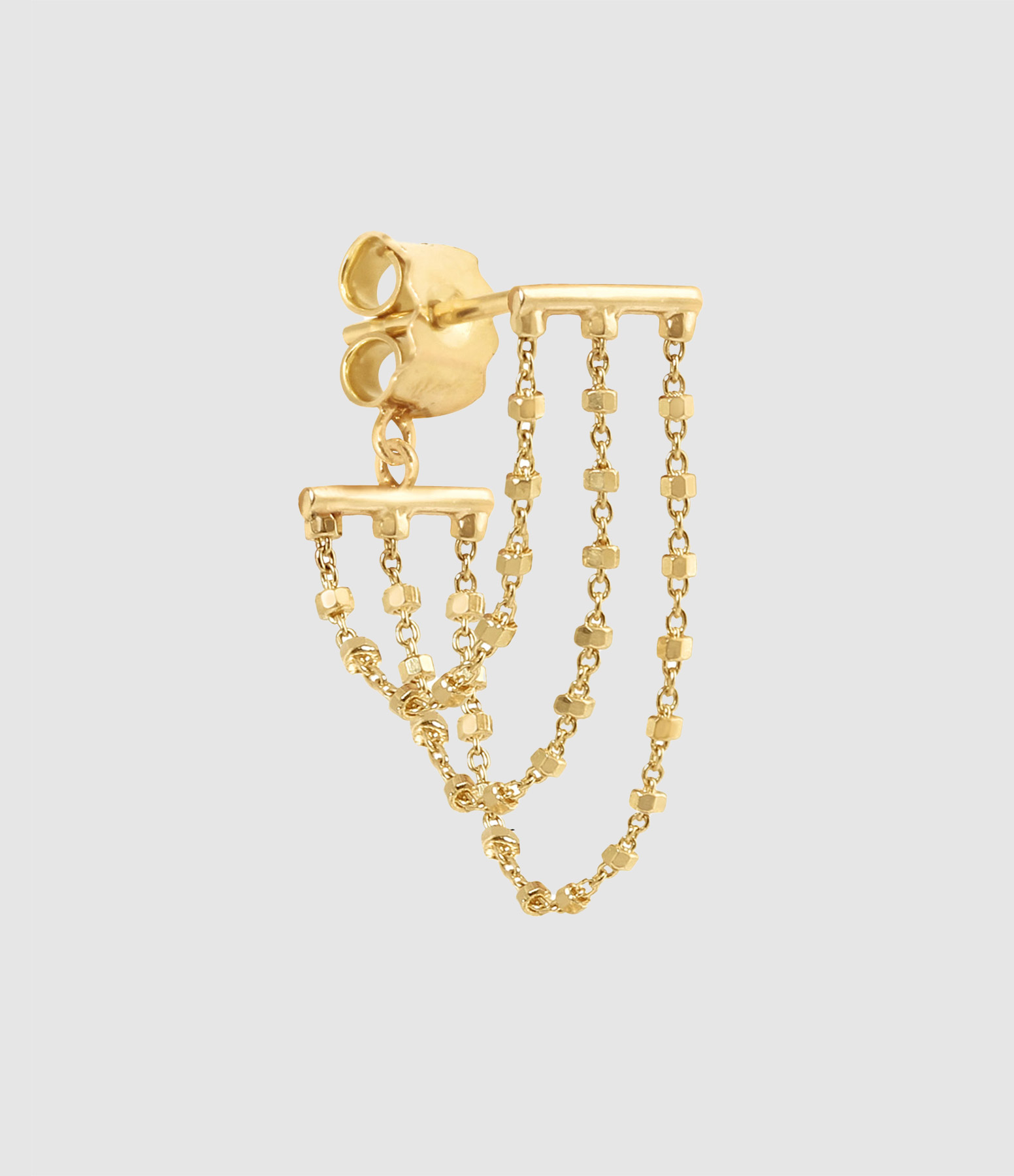 Créole Diamantée 3 Chaines Or Jaune (vendue à l'unité)