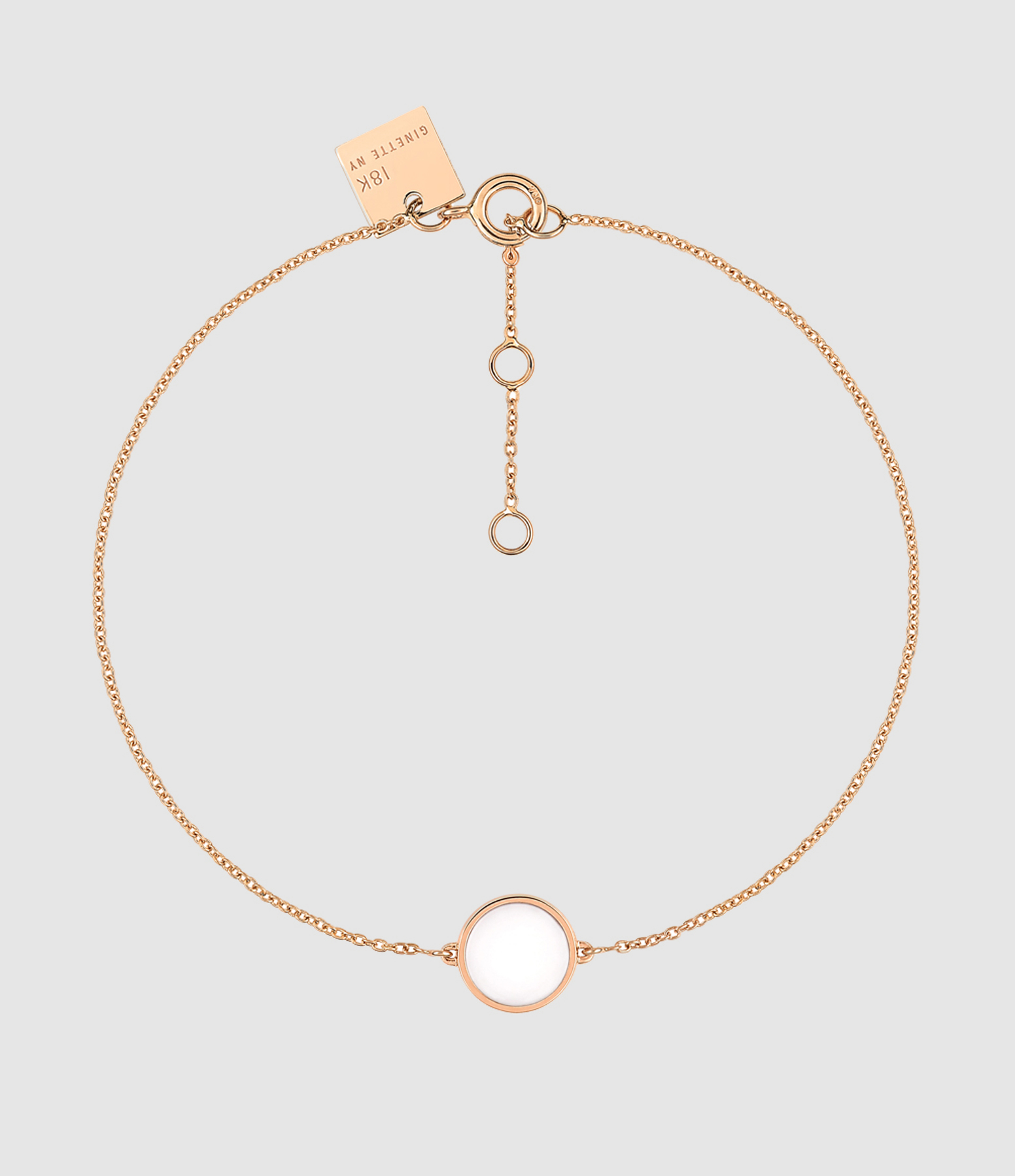 Bracelet Ever Mini Disc Agate Blanche Or Rose