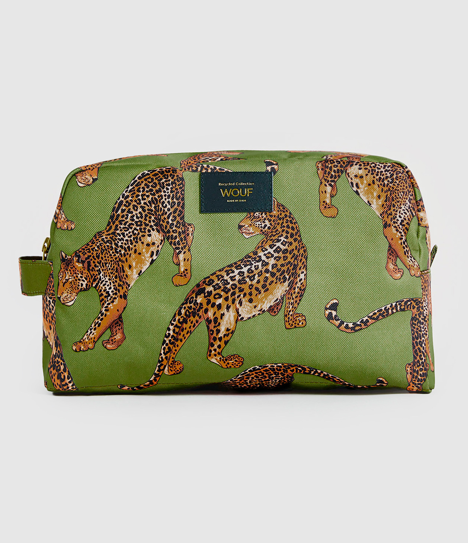 Grande Trousse de Toilette Léopard Vert Olive