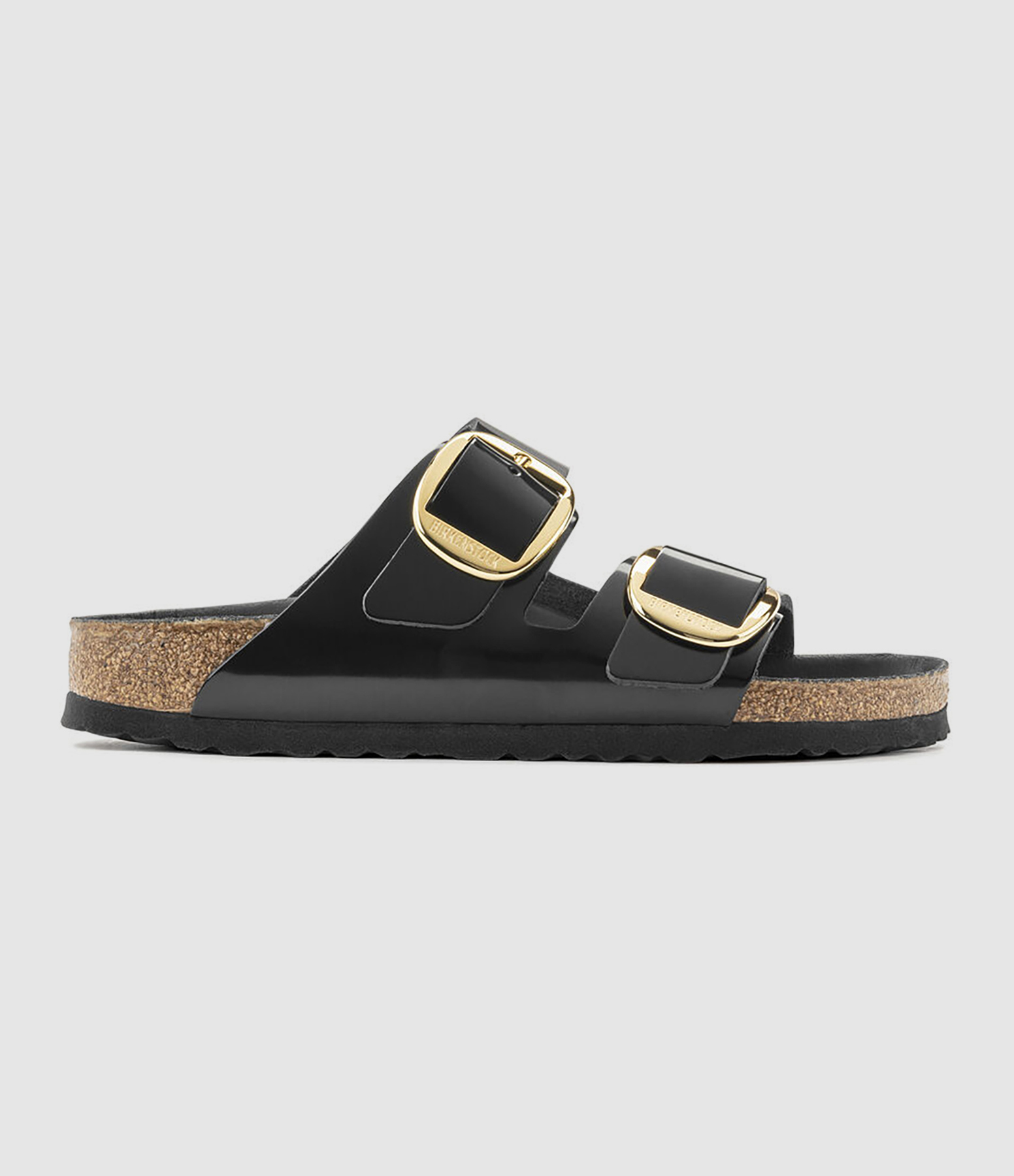 Mules Arizona Big Buckle Cuir Vernis Noir
