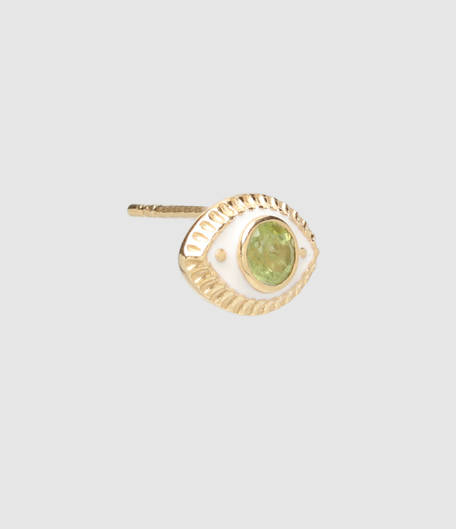Boucle d'oreille Stud L'œil Améthyste Vert (vendue à l'unité)