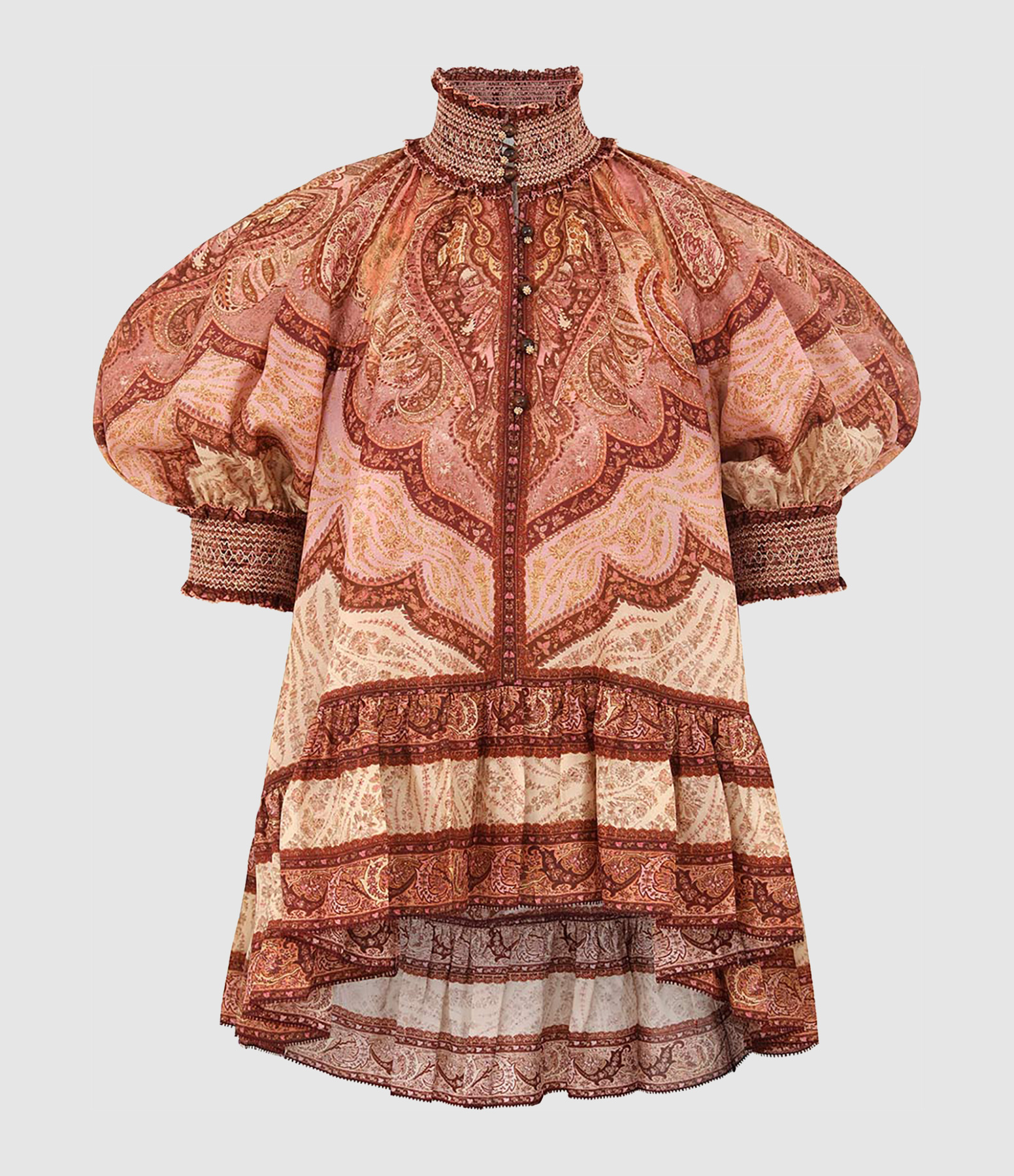 Top Wanderlust Frill Blouse Tapestry Burgundy Multi