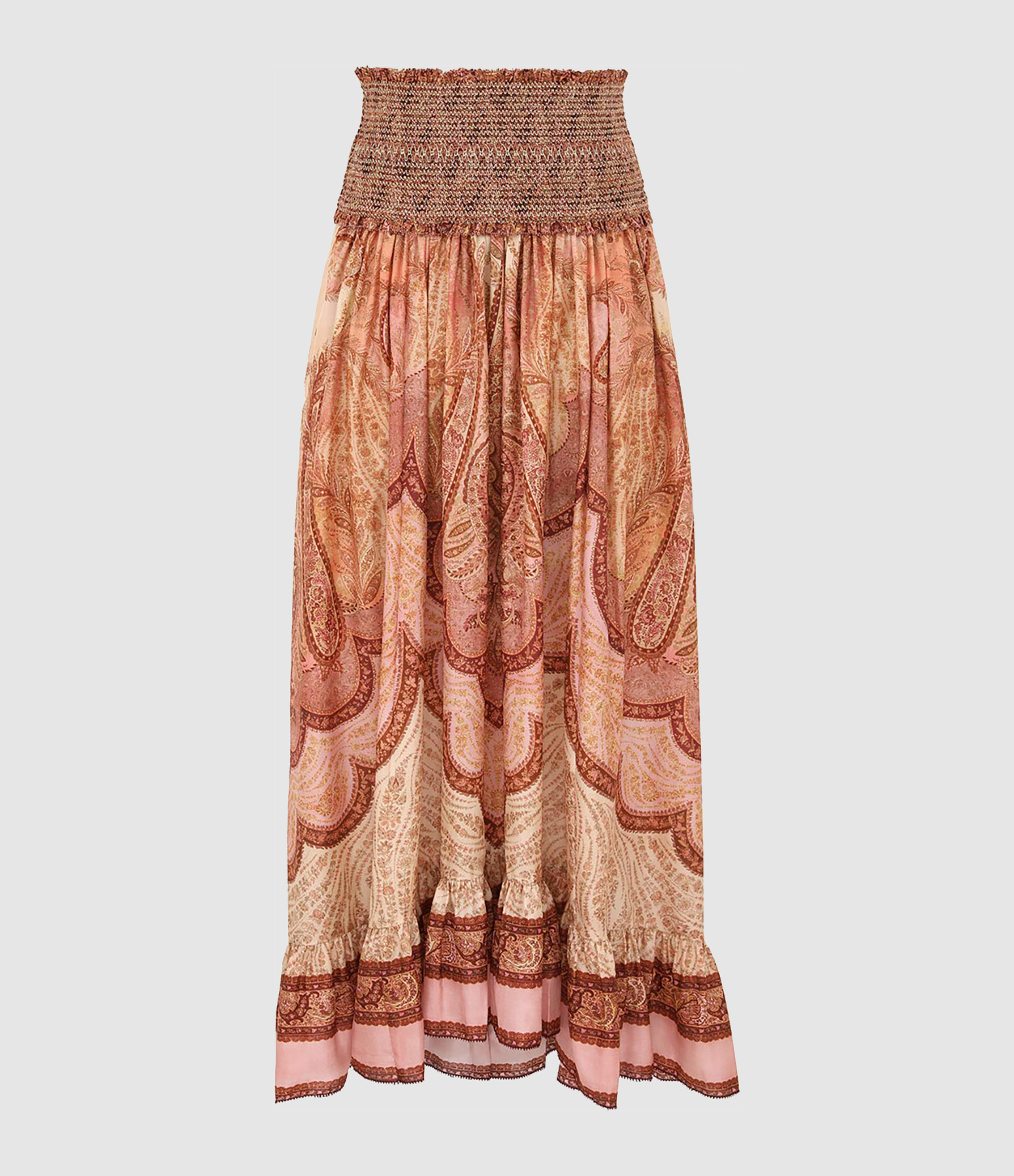 Jupe Wanderlust Frill Maxi Skirt Tapestry Burgundy Multi