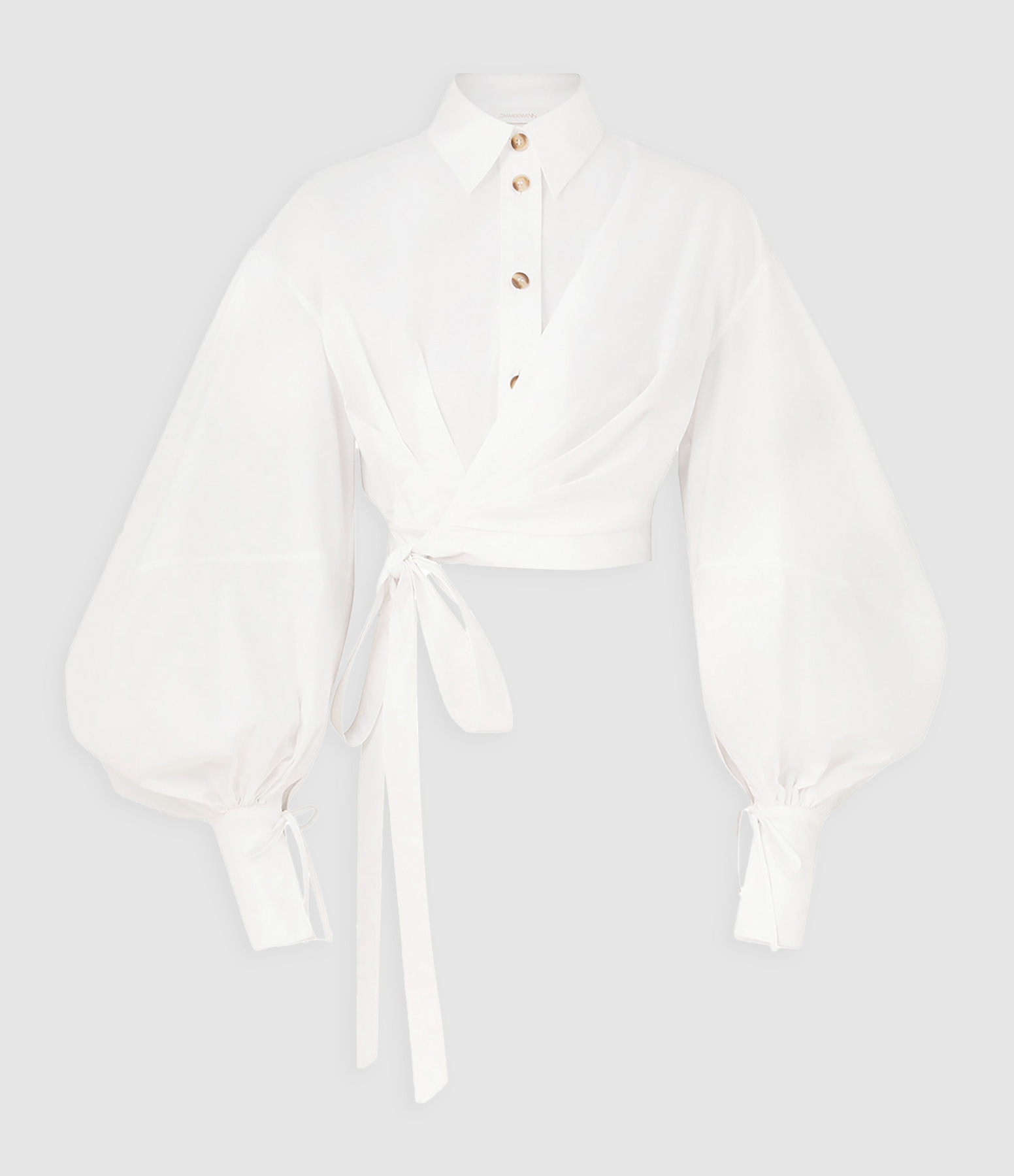 Top Rebellion Poplin Wrap Blouse Ivory