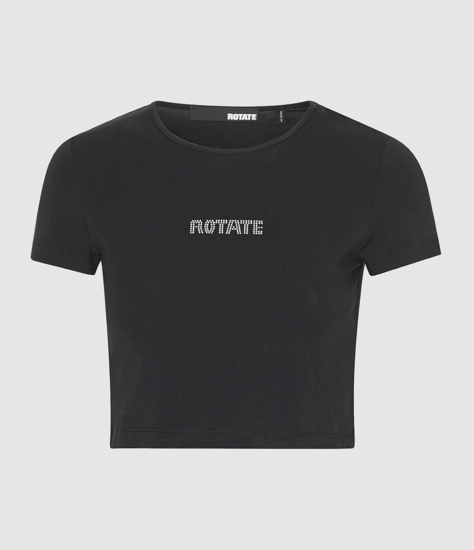 Tee-shirt Crop Strass Noir