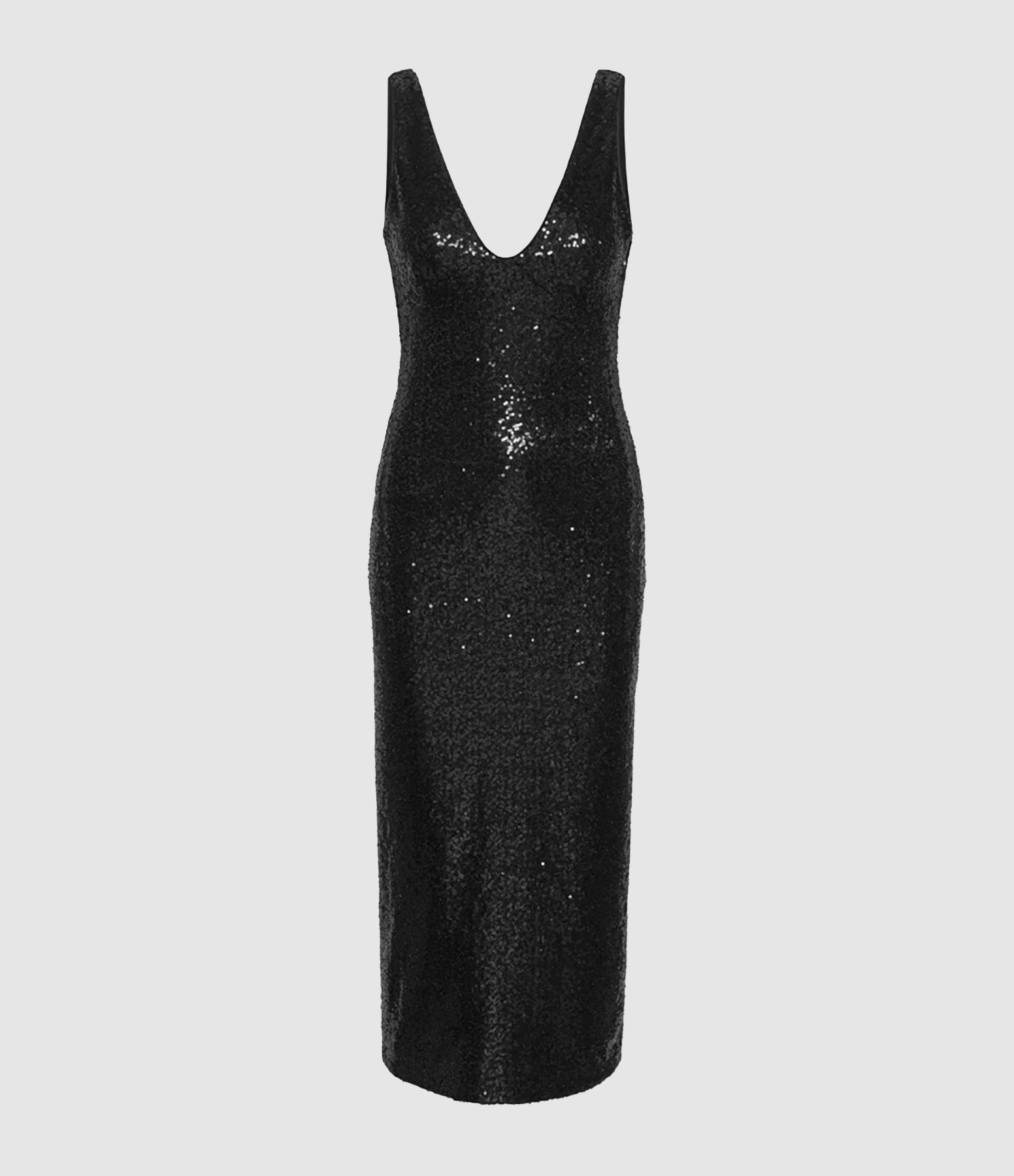 Robe Sequins Noir Dos Nu