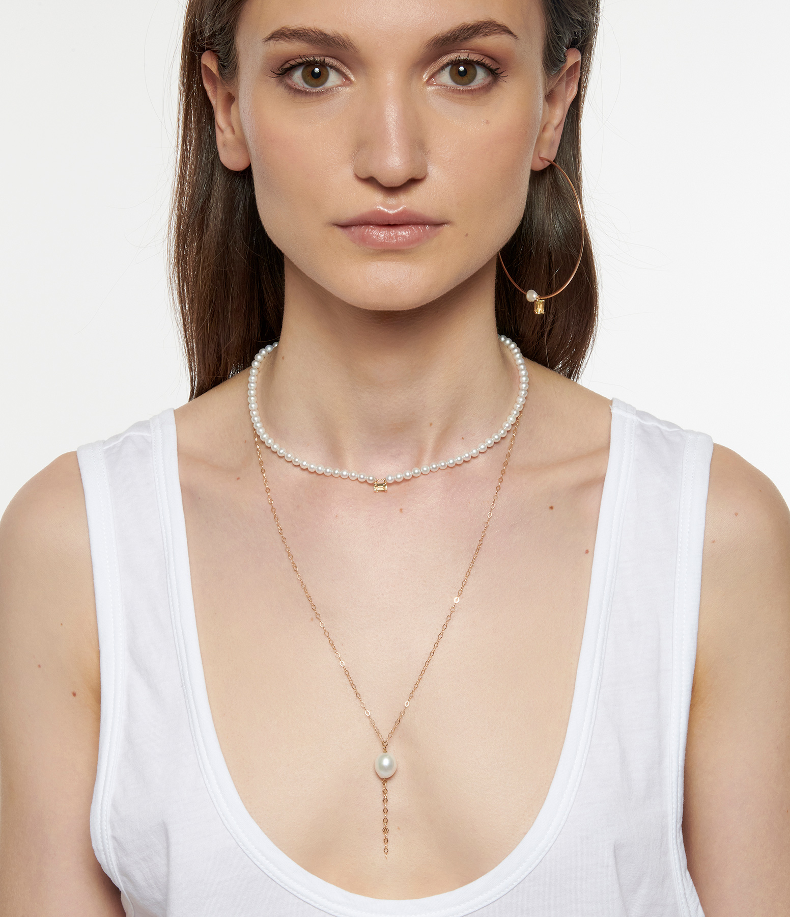 Collier Fusion Perles Blanc