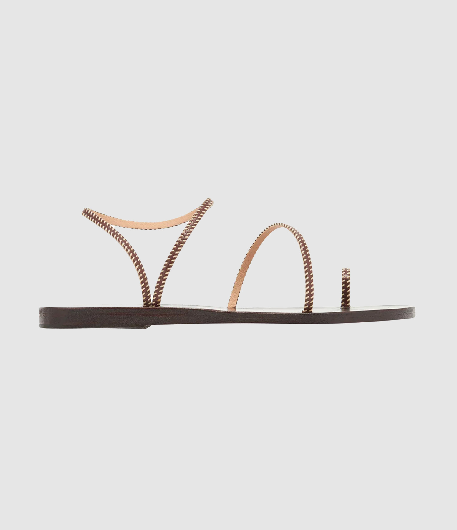 Sandales Eleftheria Stitch Synthetic Leather Marron