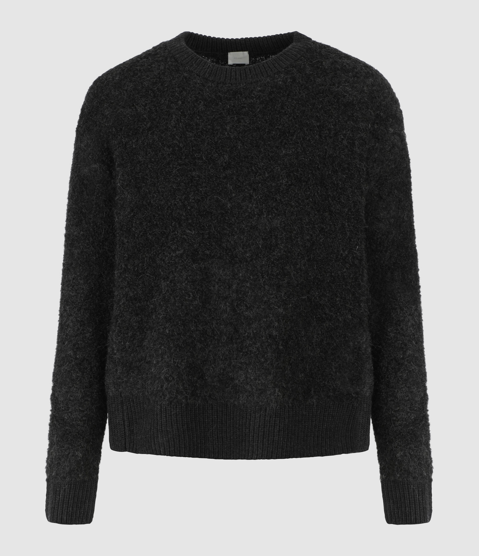 Pull Laine Alpaga Gris Col Rond