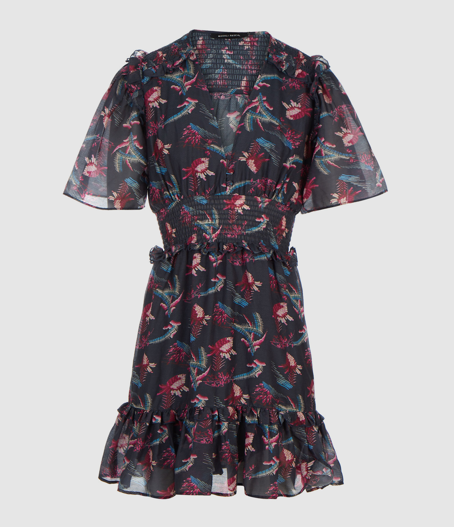 Robe Dolores Coton Imprimé Tropical Dark