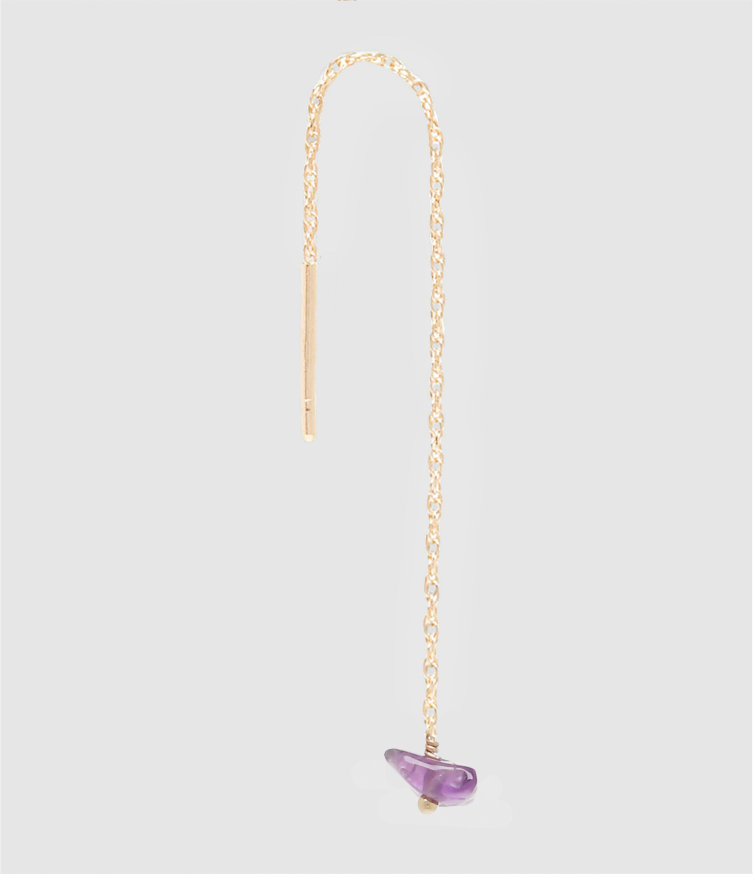 Boucle d'oreille Chaîne Courte Pépite Améthyste (vendue à l'unité)