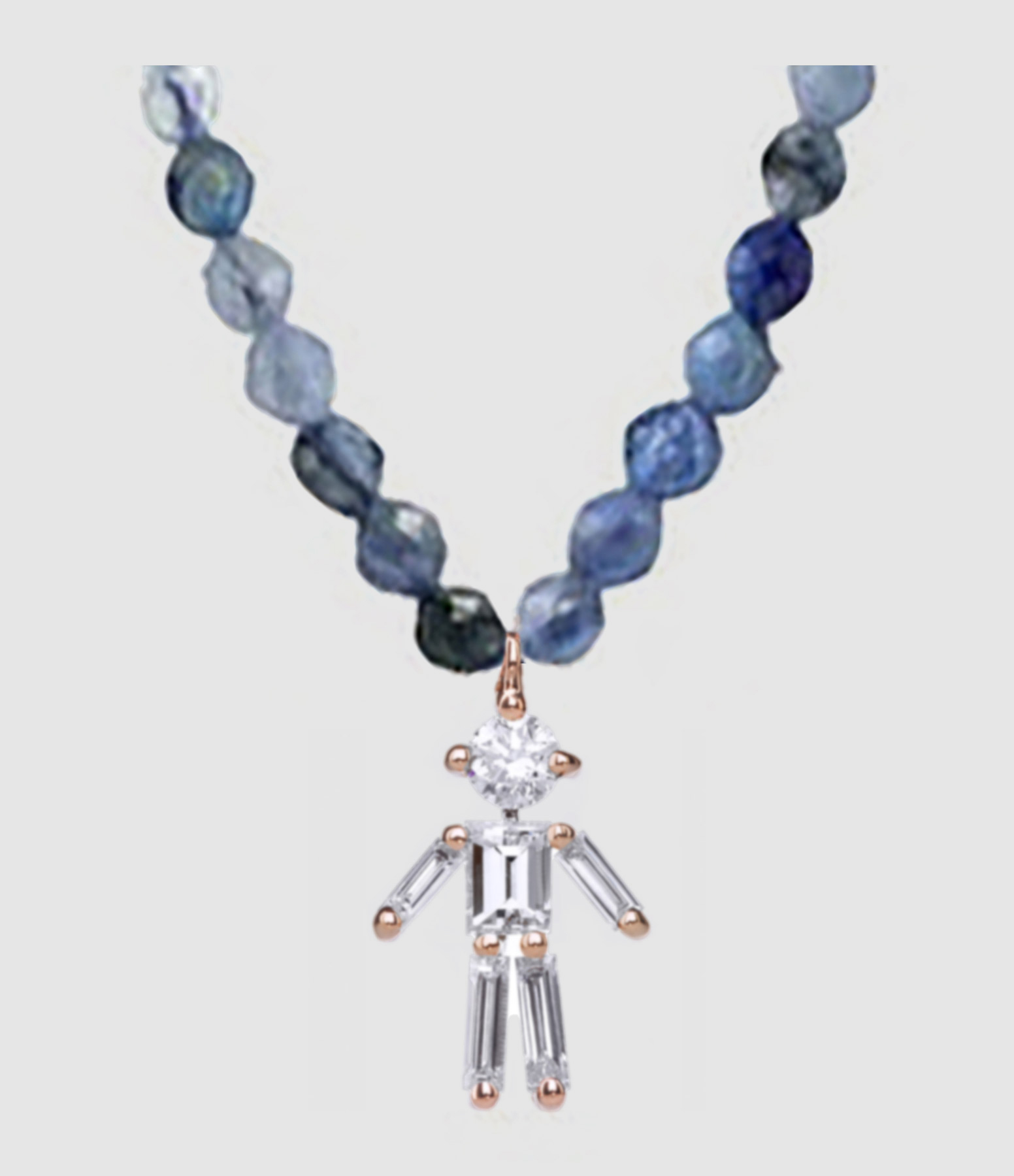 Collier Rainbow Garçon Sodalite Or Rose Diamants