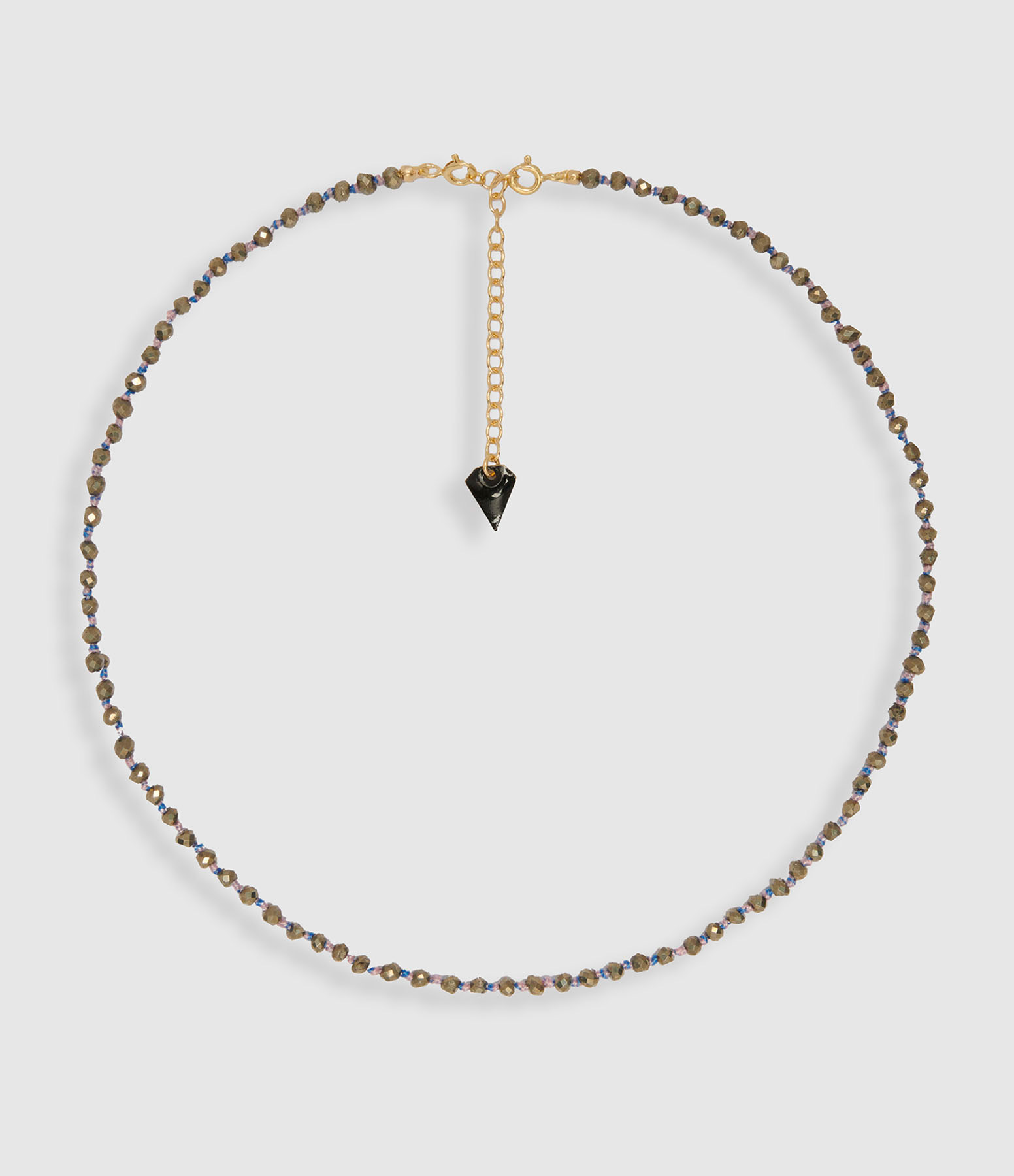 Collier Candies Facettes Pyrite Bleu