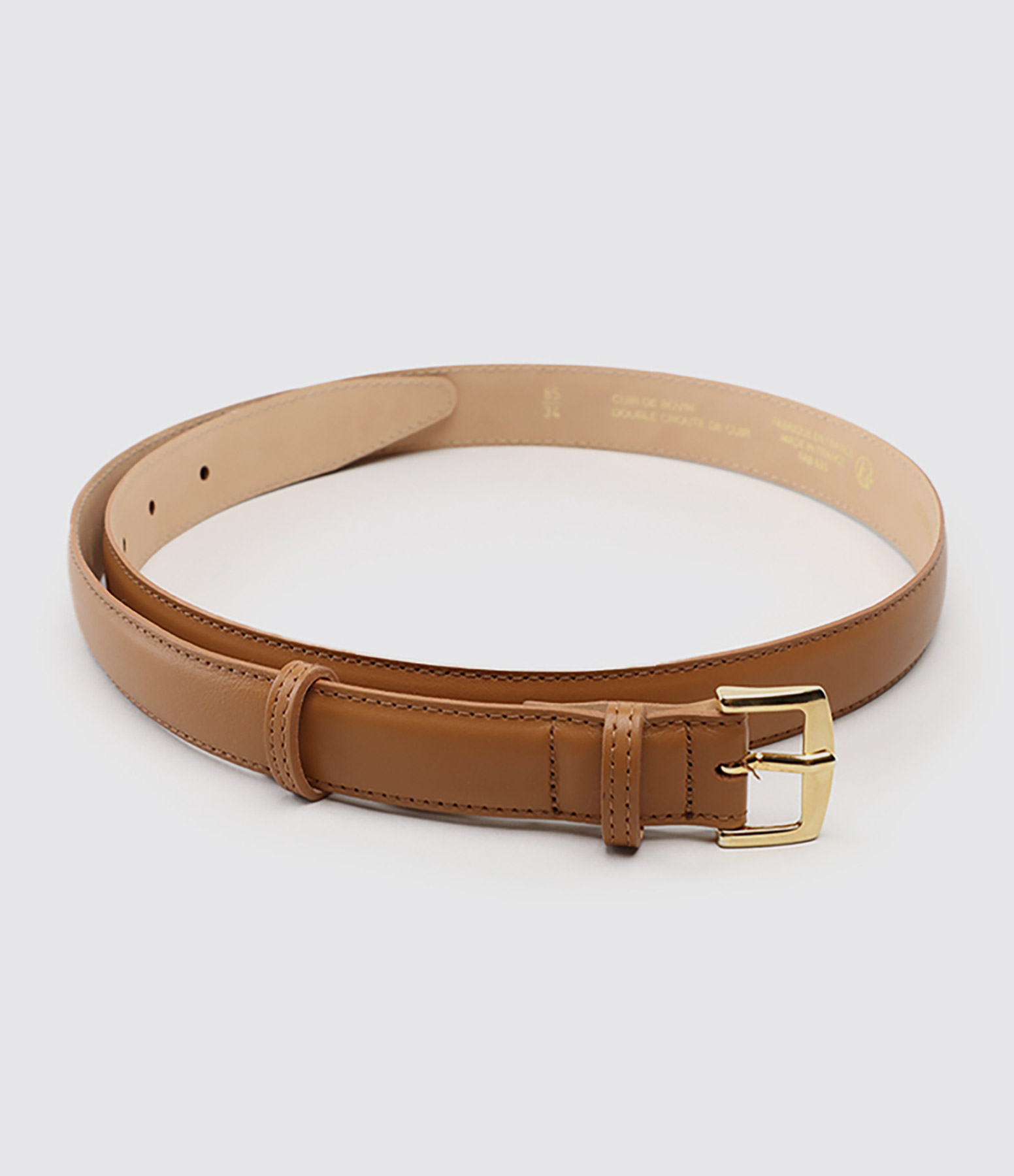 Ceinture Loli Cuir Camel Doré