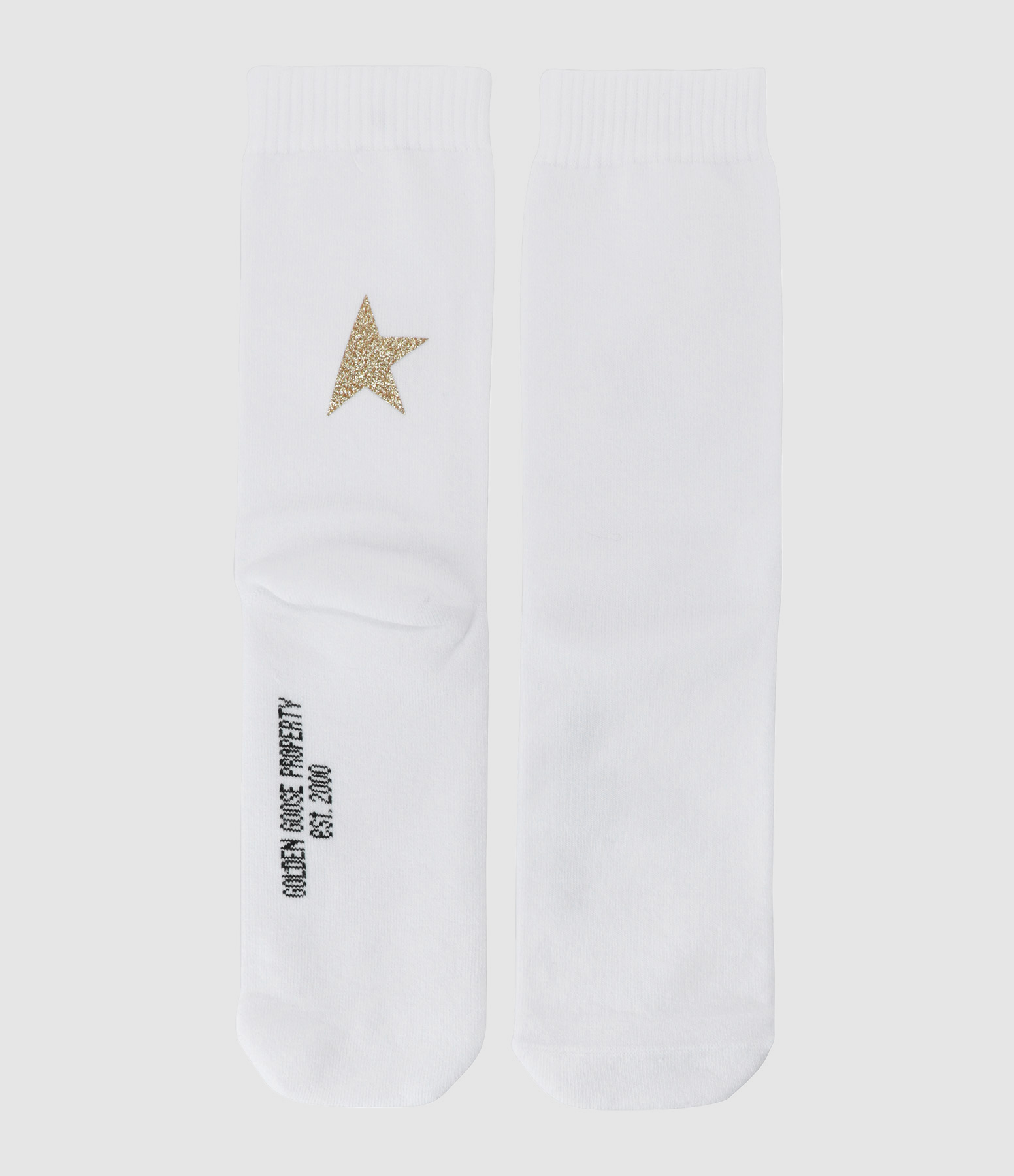 Chaussettes Unisexe Étoile Coton Blanc Doré