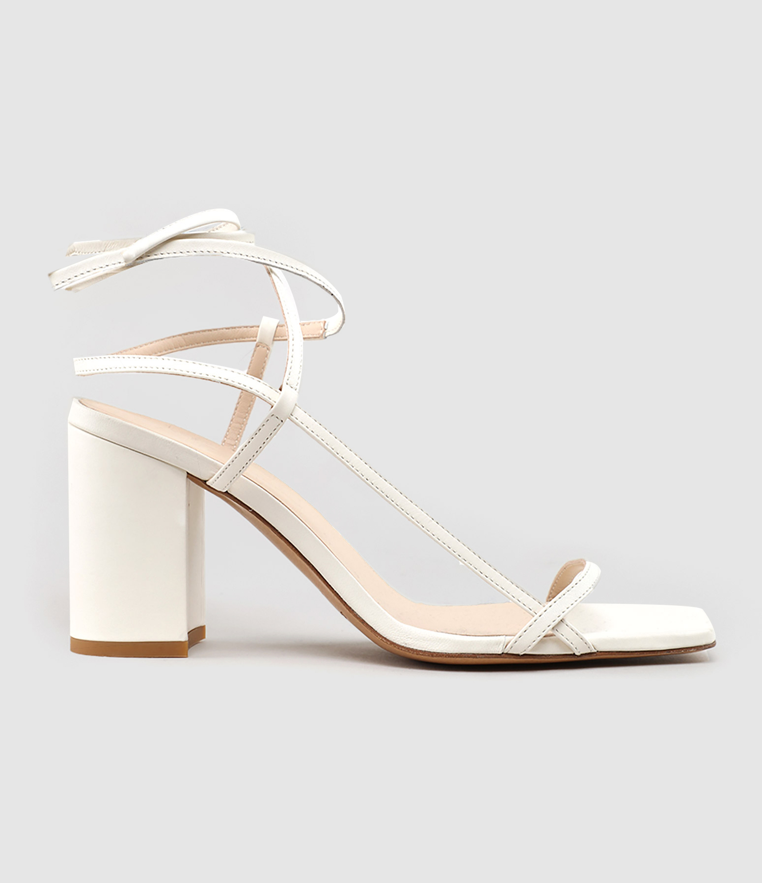 Sandales Saul Bloc Cuir Mat Blanc