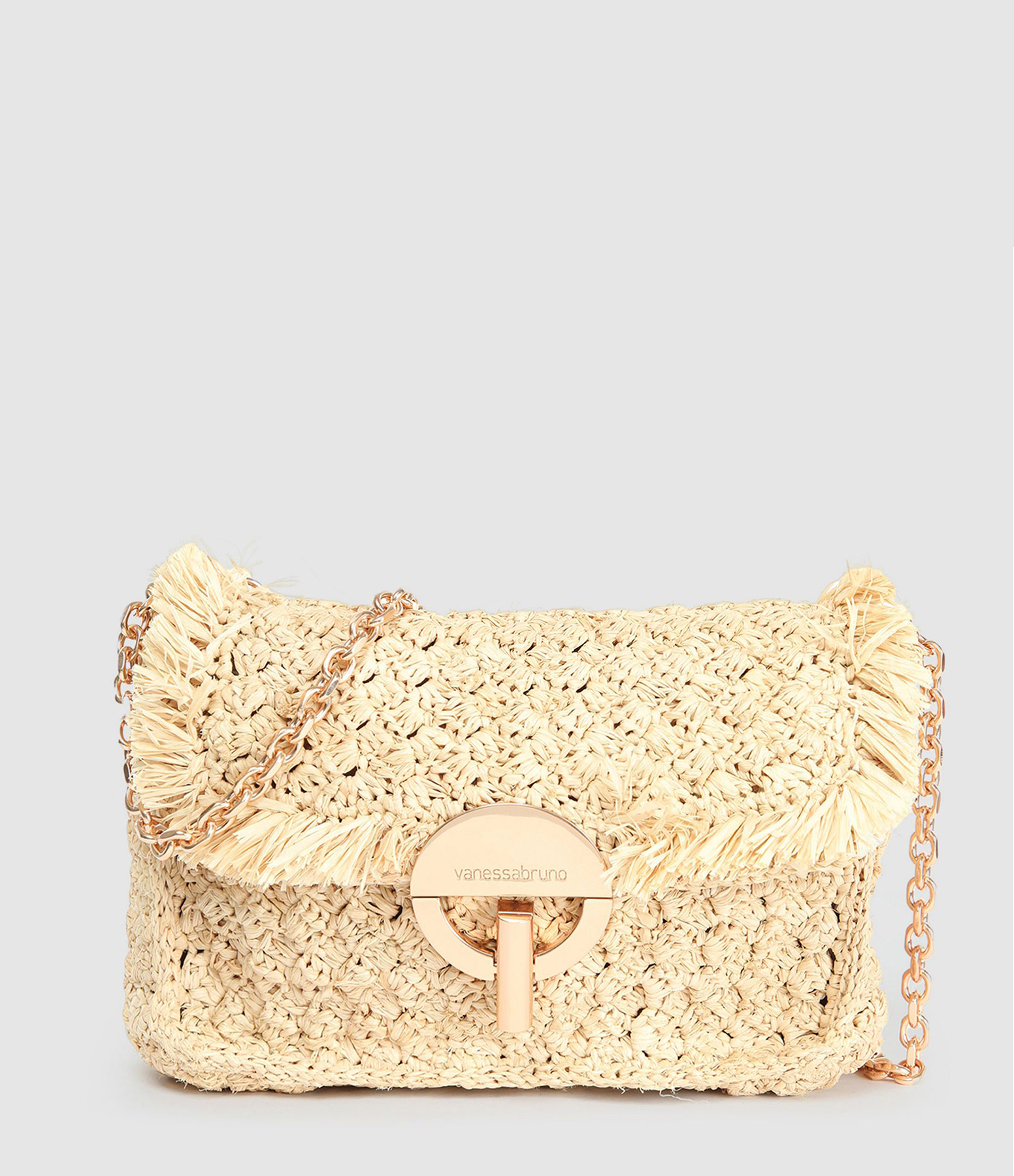 Moyen Sac Moon Raphia Naturel