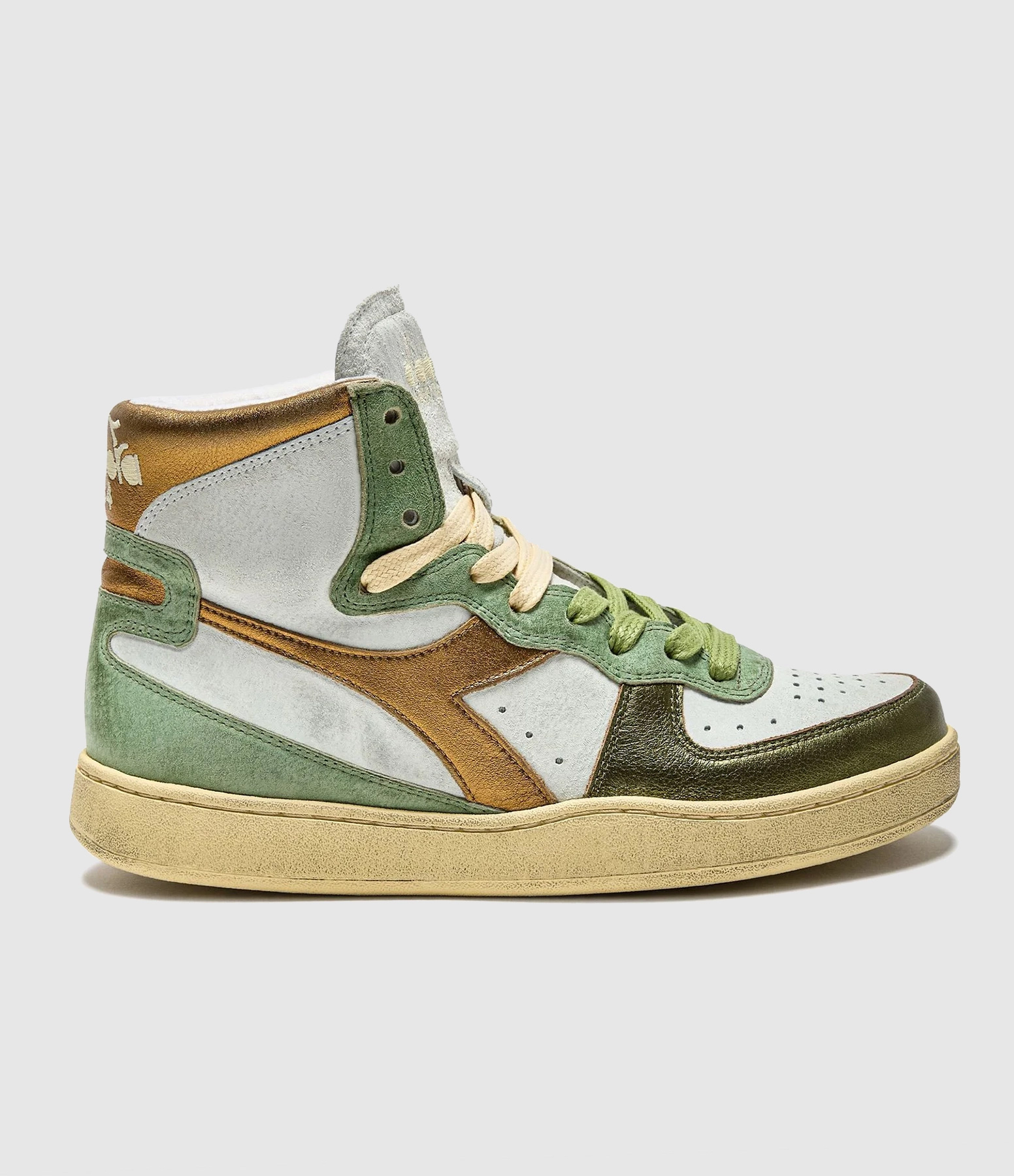 Baskets Montantes Metal Pigskin Used Wn Cuir Verde