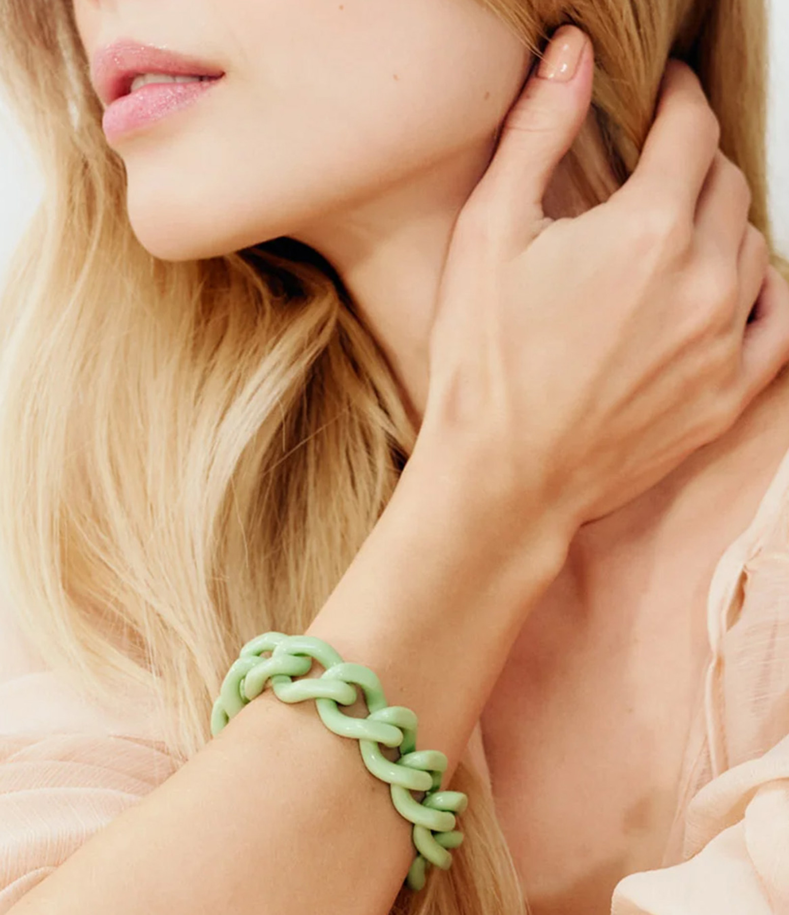 Bracelet Mini Flat Chain Pistachio