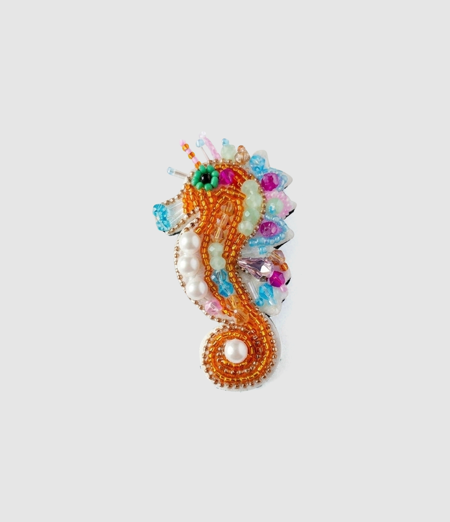 Broche Hippocampe Orange, Capsule Plein Été