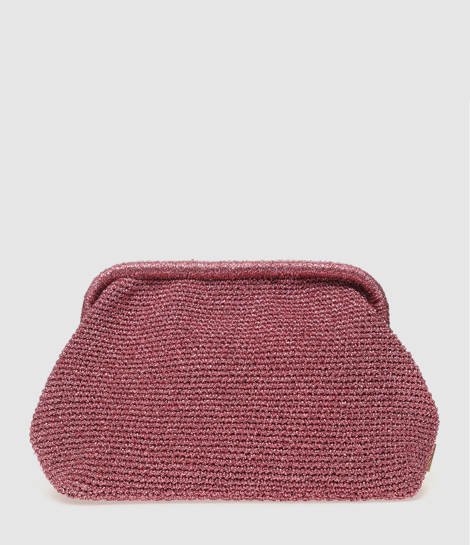Grande Bourse Lurex Crochet Rose