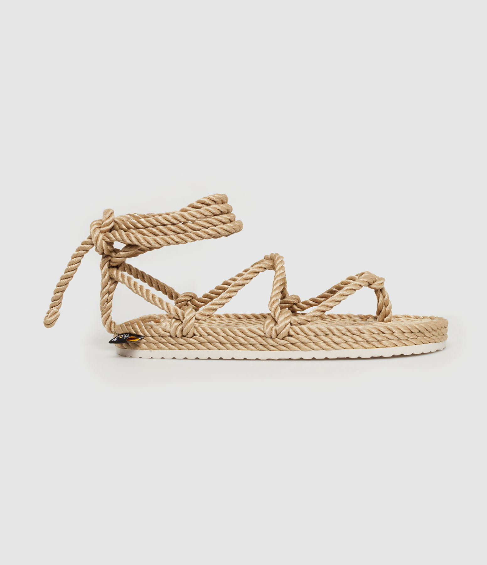 Sandales Romano Beige, Semelle Caoutchouc