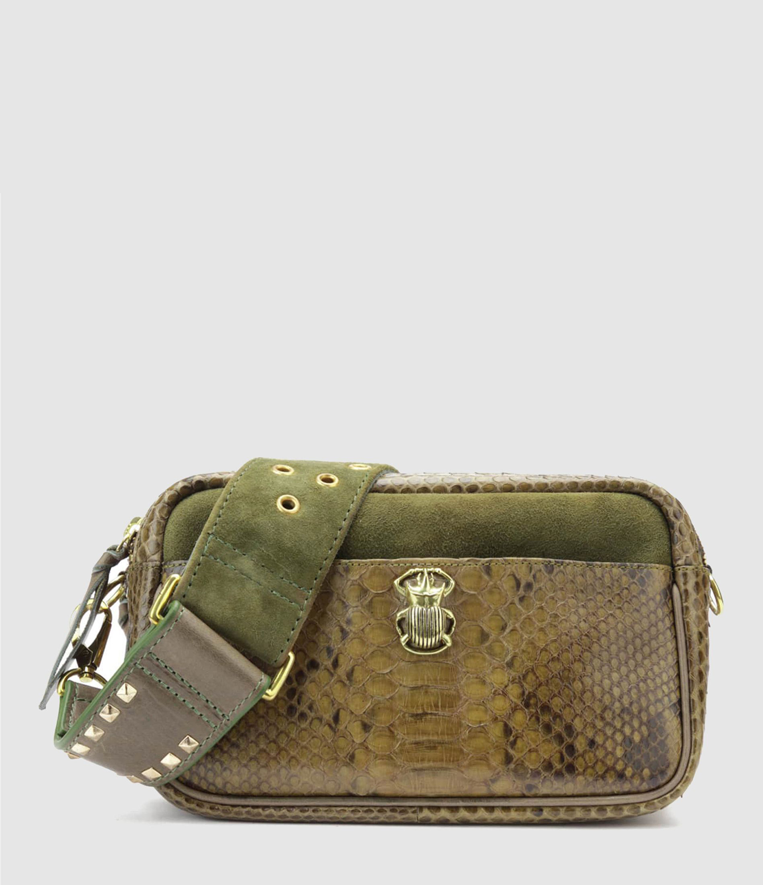 Sac Lily Python Kaki Foncé