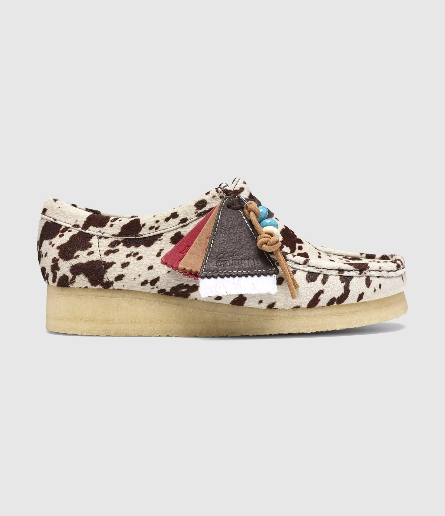 Mocassins Wallabee Brown Cow Print
