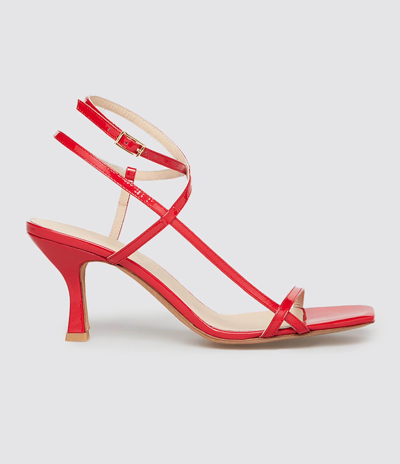 Sandales Sublim Double Cuir Verni Pailleté Rouge Fortuna, Collaboration Jeanne Vouland x Véronika Loubry