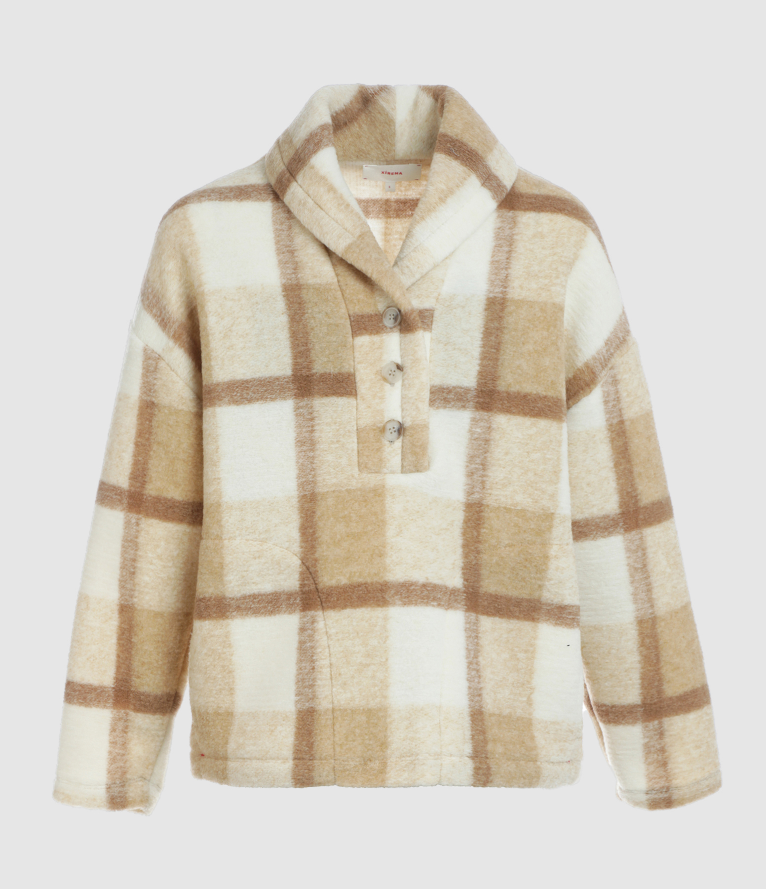 Pull Karsyn Carreaux Beige Marron 
