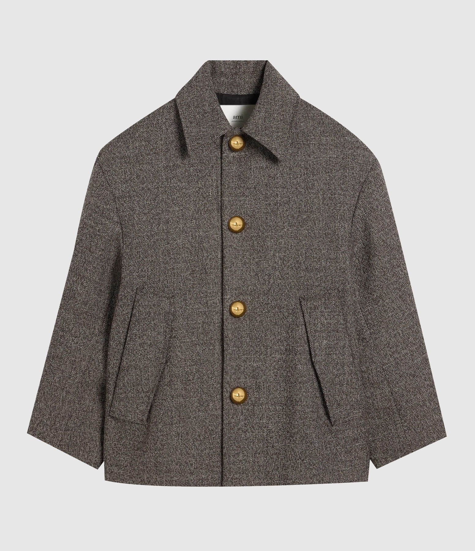 Manteau Court Ceinture Café/Écru 