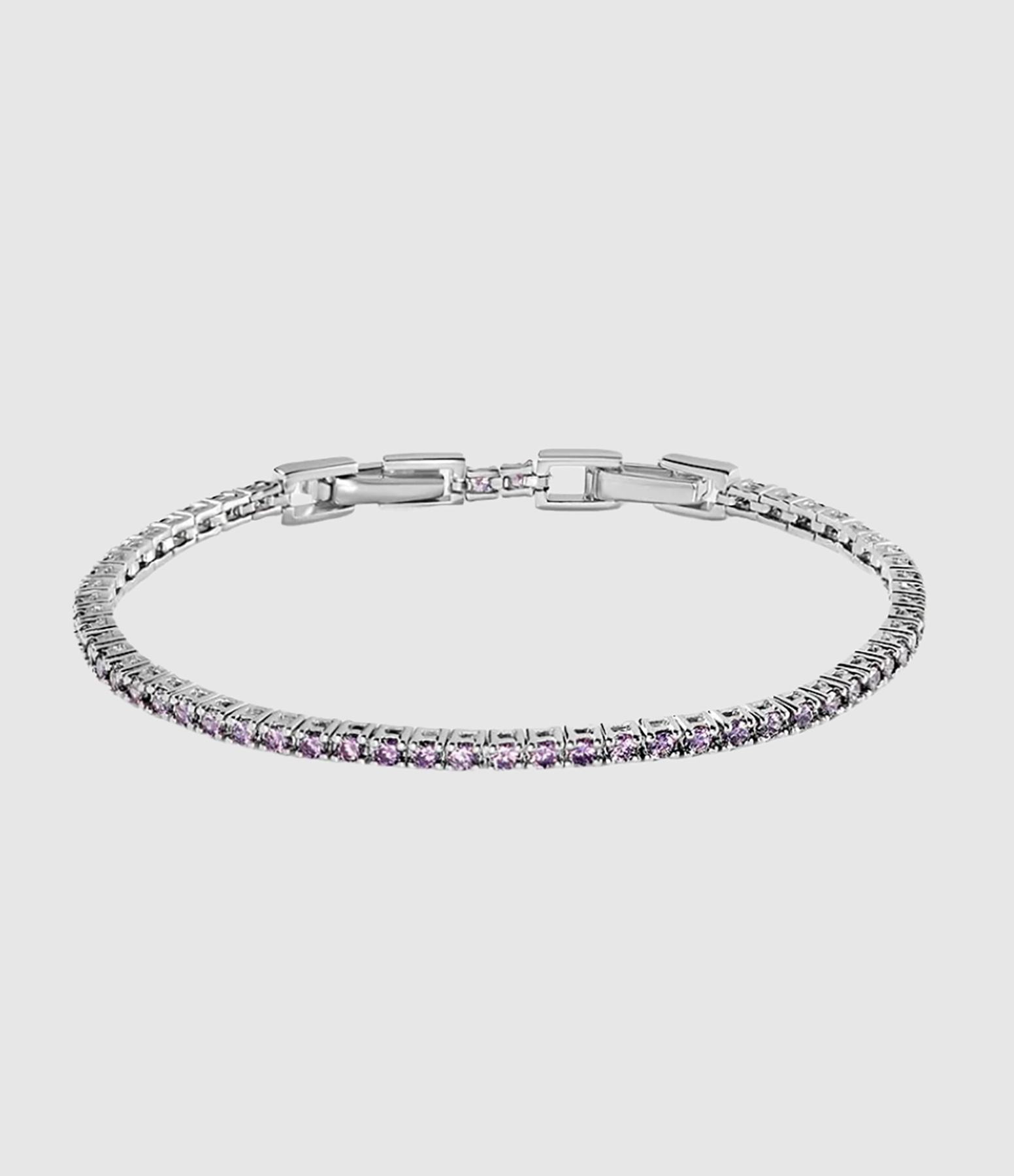Bracelet Delicate Tennis Ajustable Argent Violet
