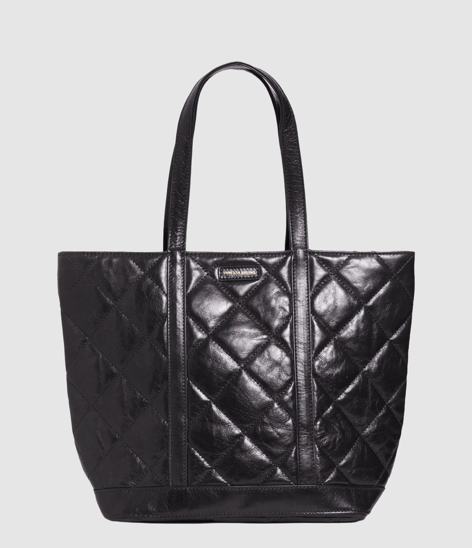 Cabas M Cuir Matelassé Noir
