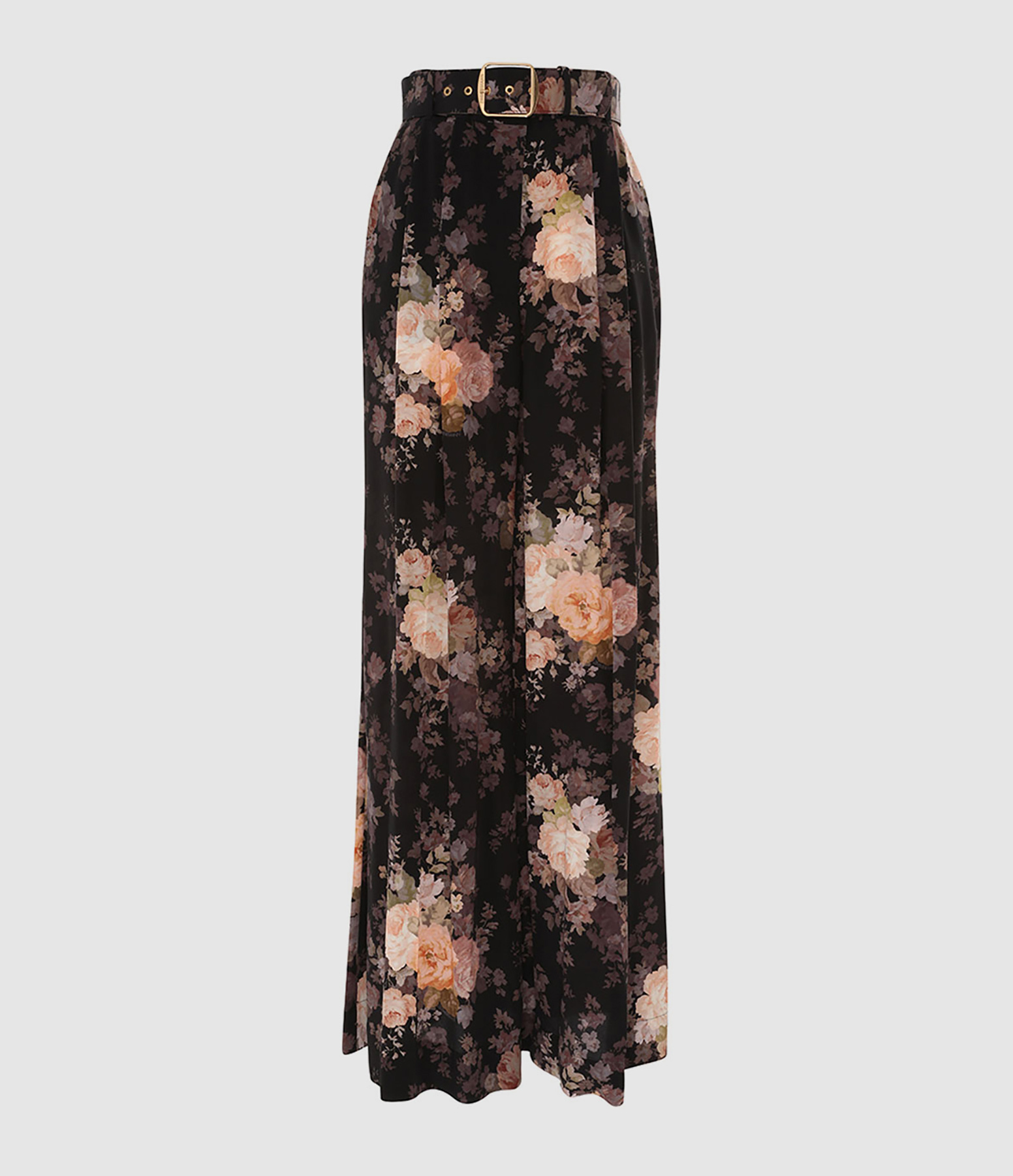 Pantalon Illustration Tuck Black Rococo Floral