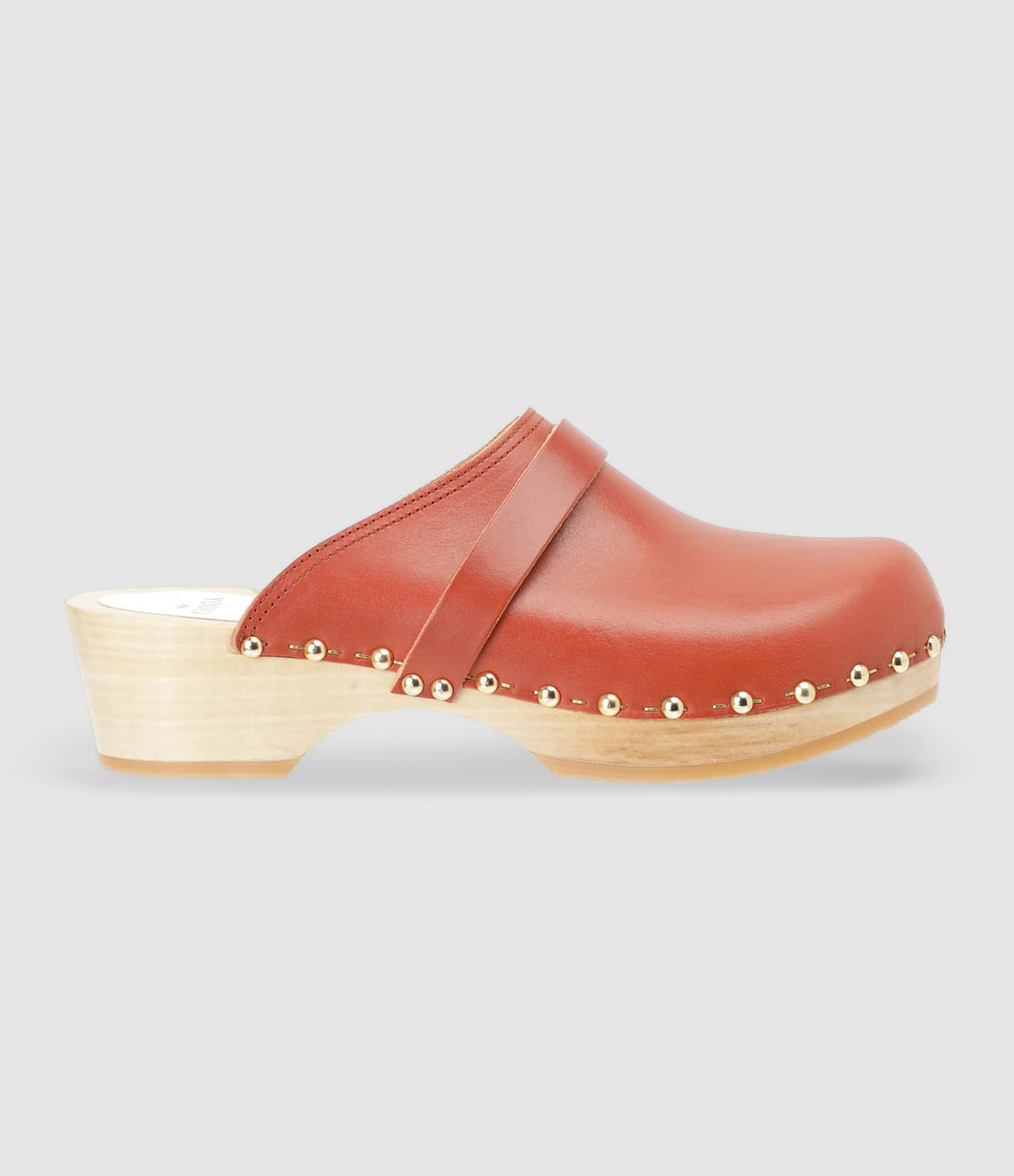Sabots Yren Rock Bois Cuir Brique