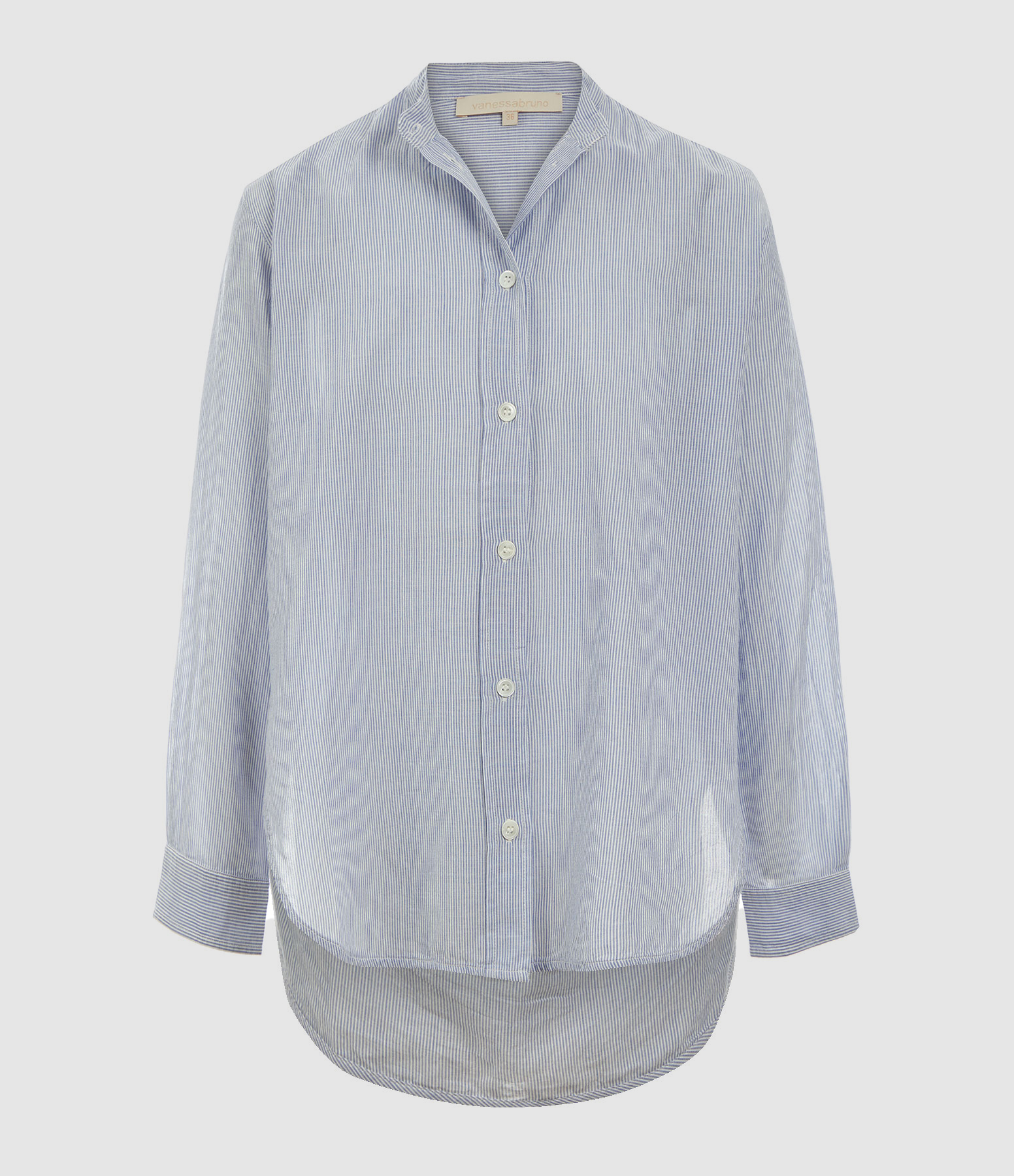 Chemise Lidiane Coton Blanc Bleu