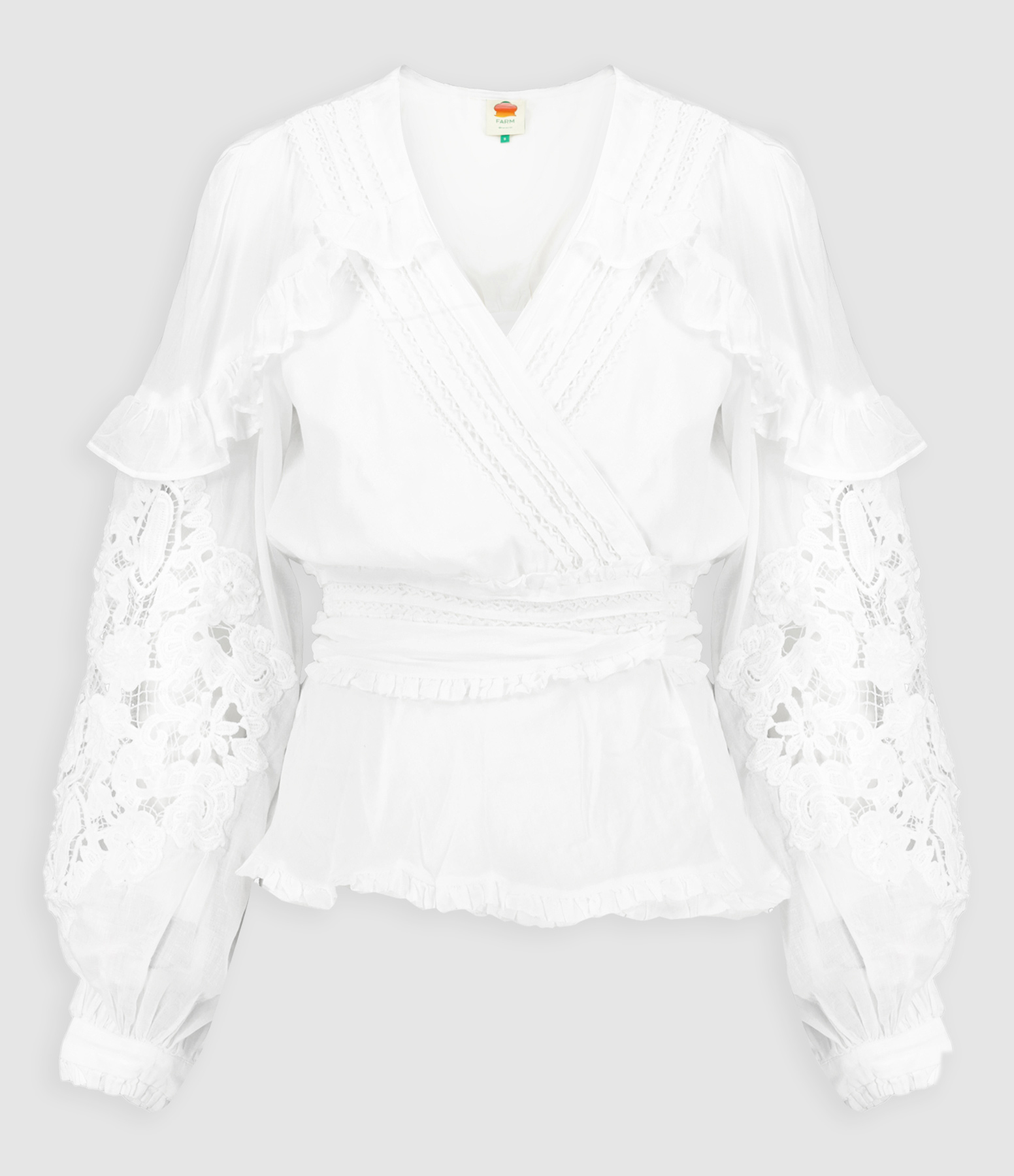 Blouse Col-V Off-White Coton
