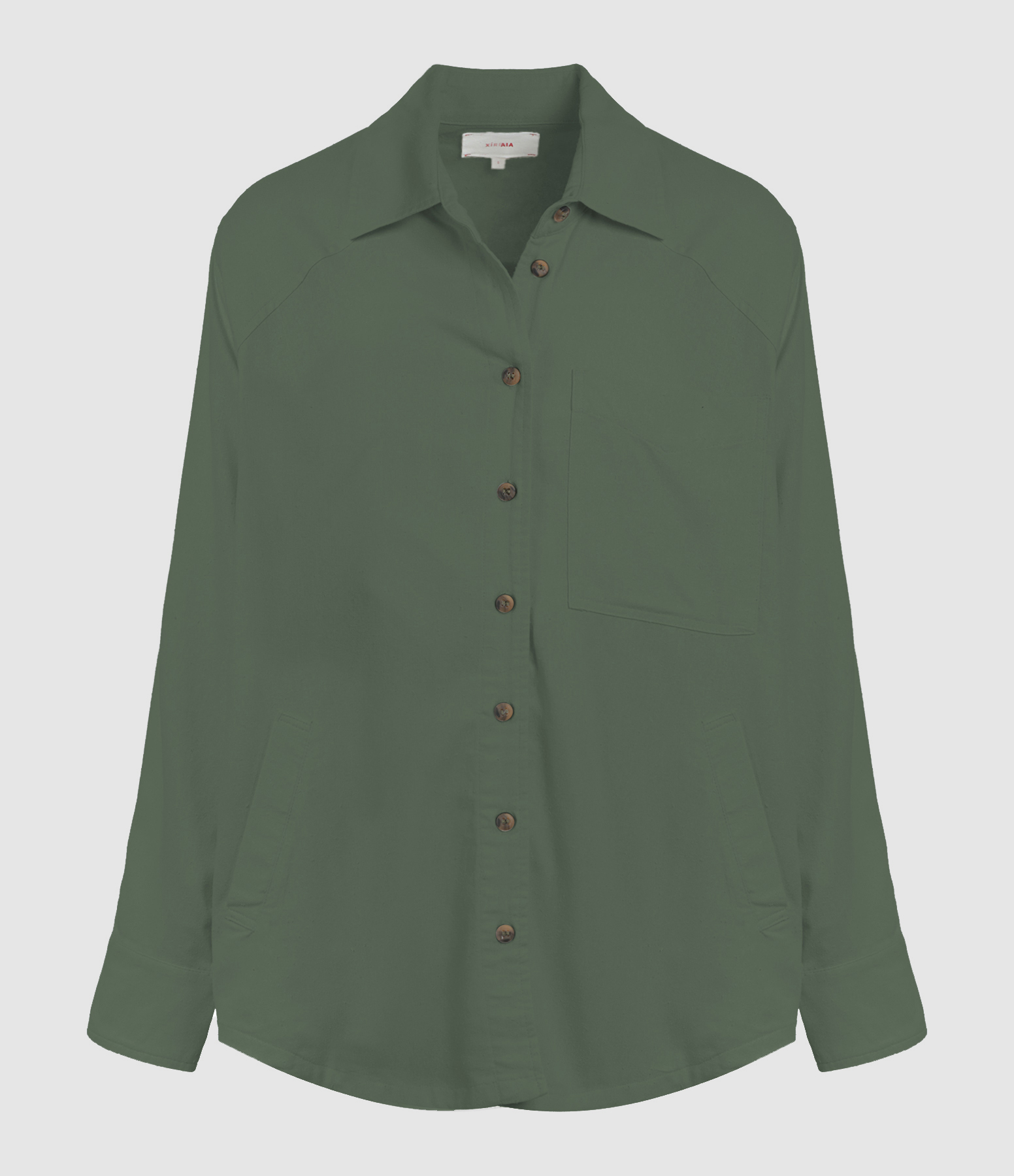 Chemise Travis Soie Vert Olive