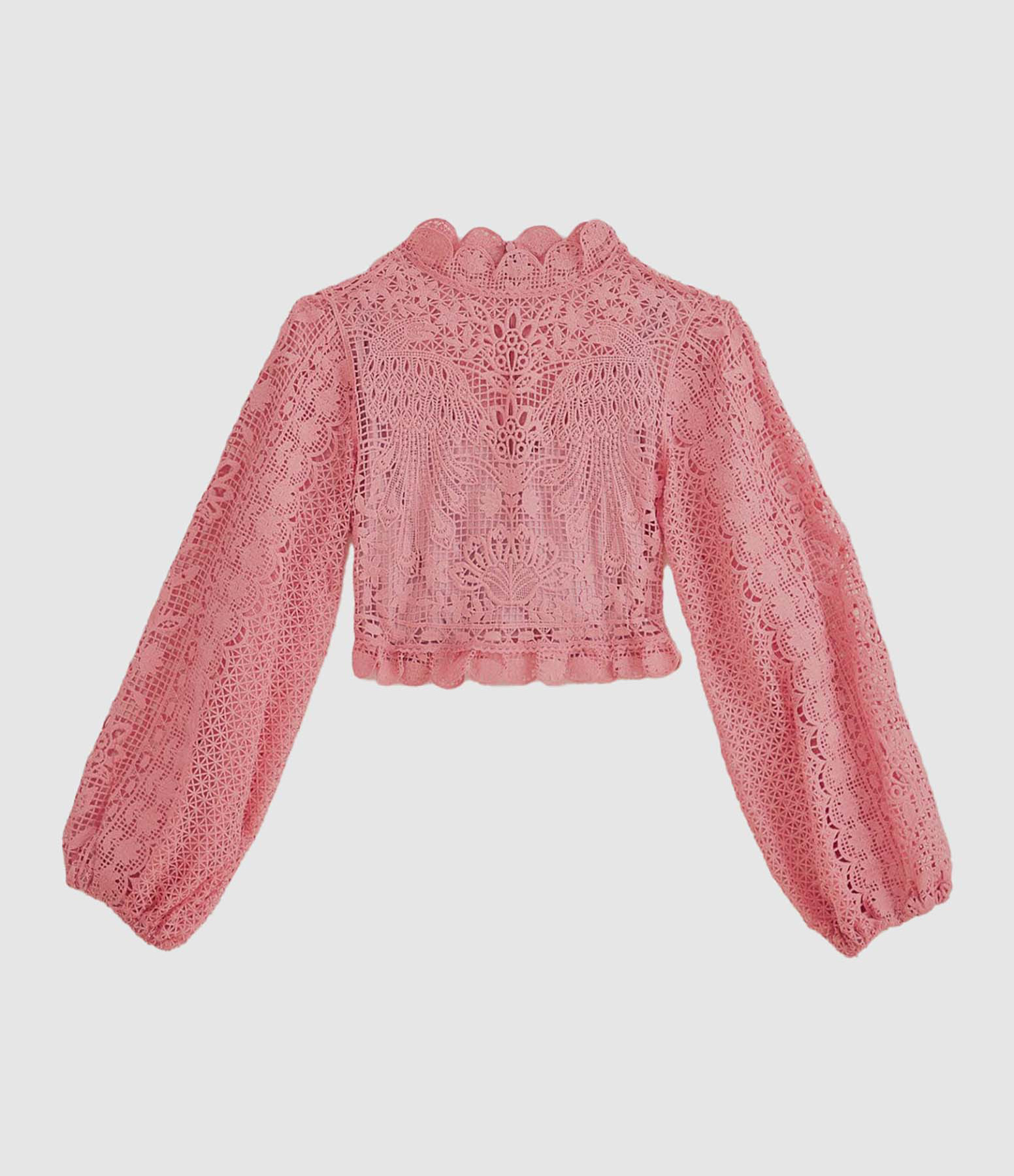 Blouse Blush Manches Bouffantes Rose