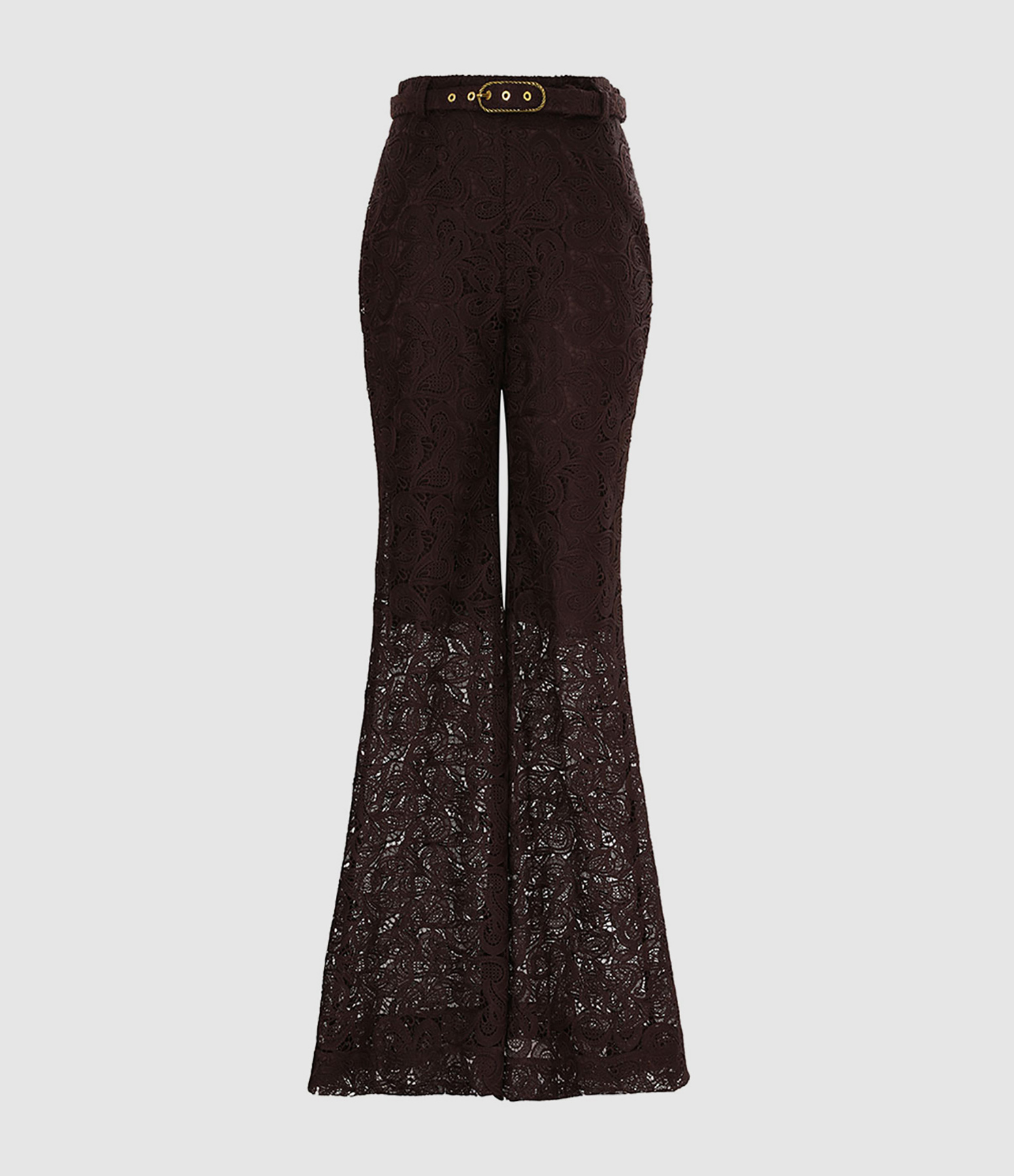 Pantalon Illustration Lace Flare Chocolate