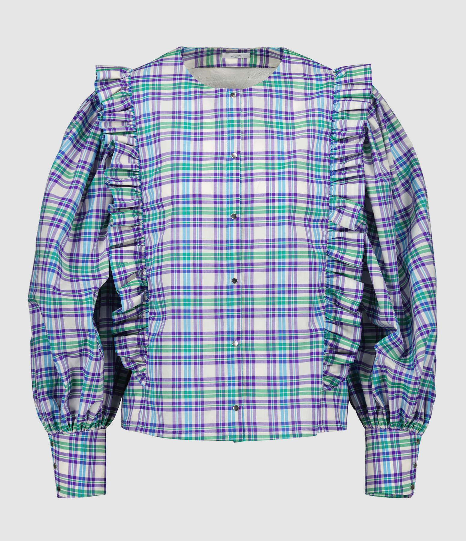 Blouse Dustin Coton Carreaux Violet