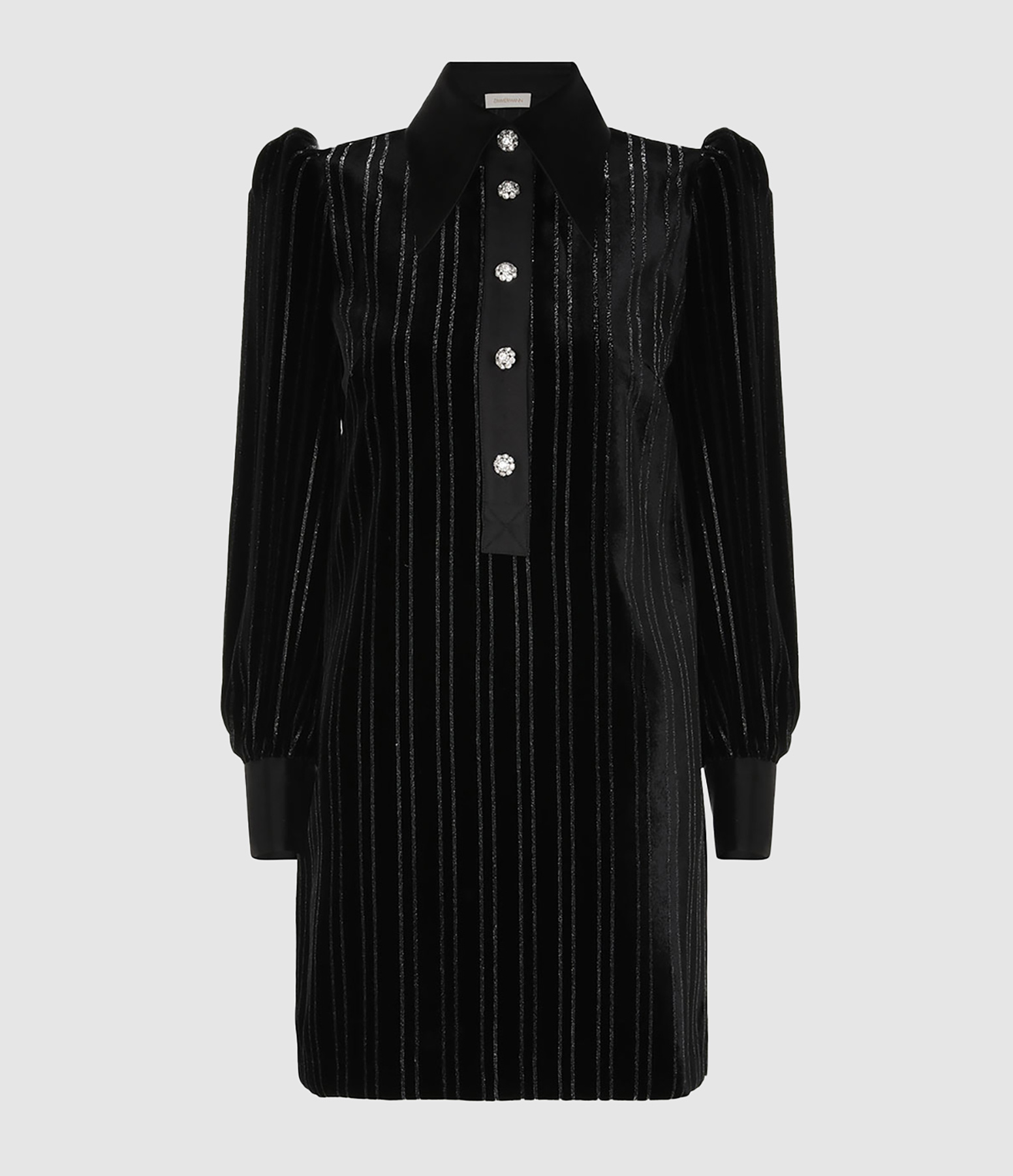 Robe Illustration Velvet Mini Black/Silver