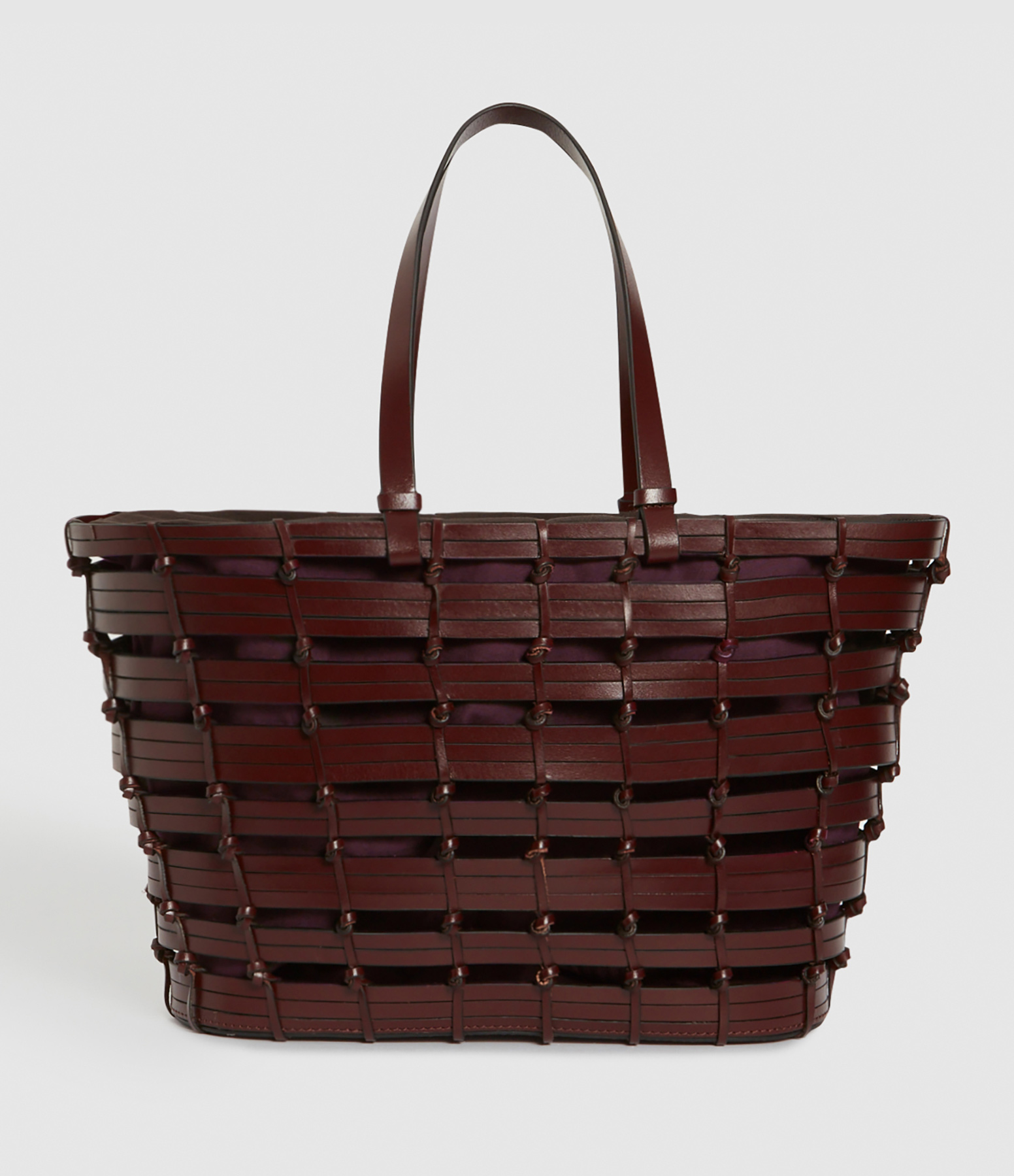 Panier Cuir Tressé Marron