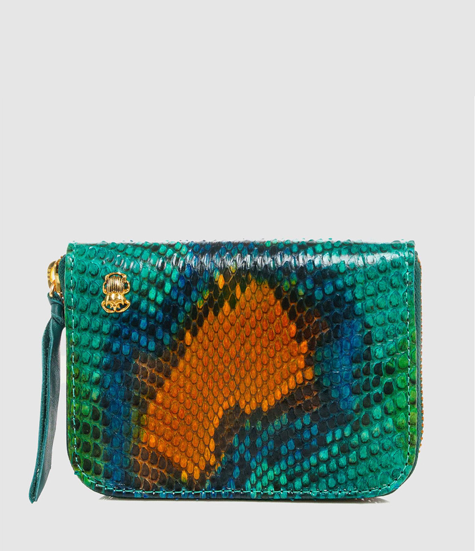 Porte-monnaie Mini Bob Python Bleu Lotus