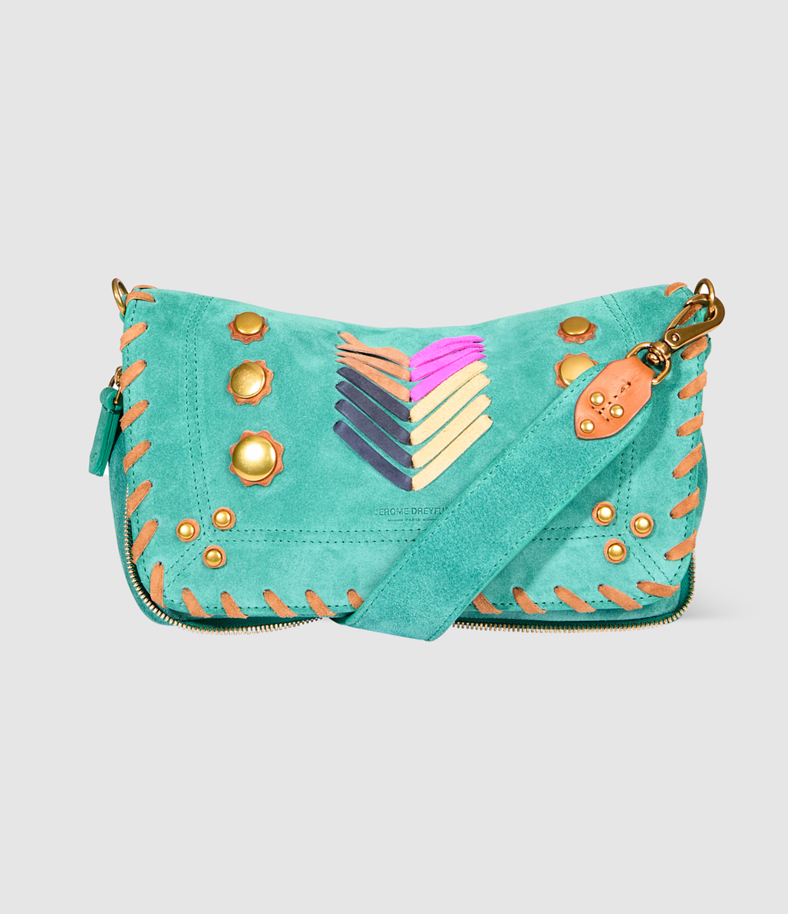Sac médiéval en cuir avec fermeture en corne - Noir (20x17,5 cm