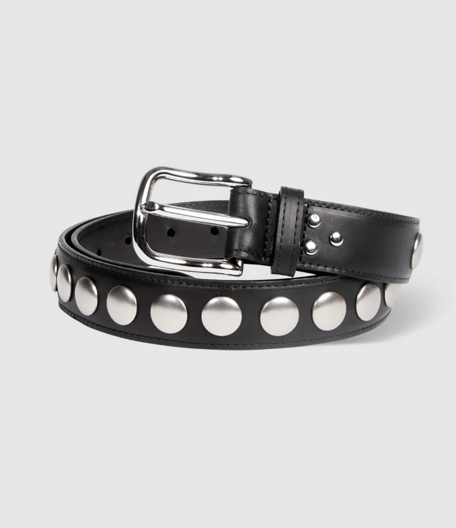 Ceinture Festival Cuir Noir Silver