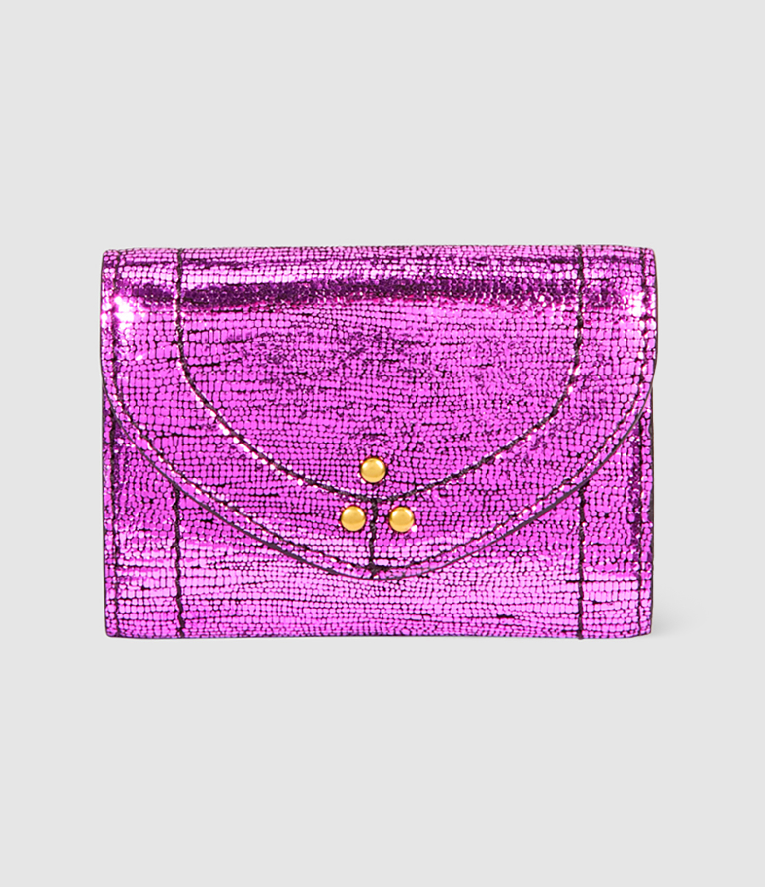 Portefeuille Helmut PM Cuir Lamé Fuxia